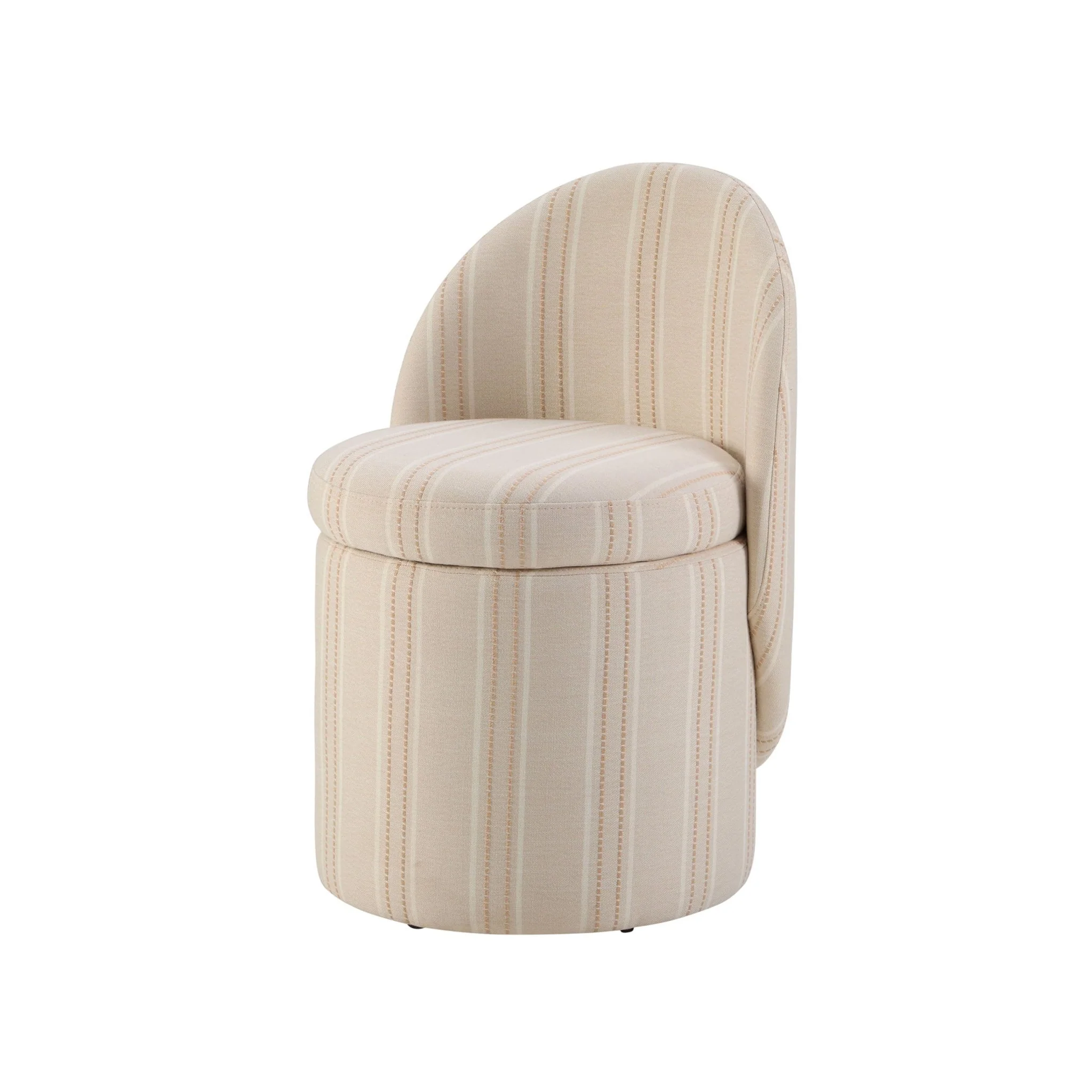 Primrose Dressing Table Storage Stool - Natural Stitched Stripe - Image 3