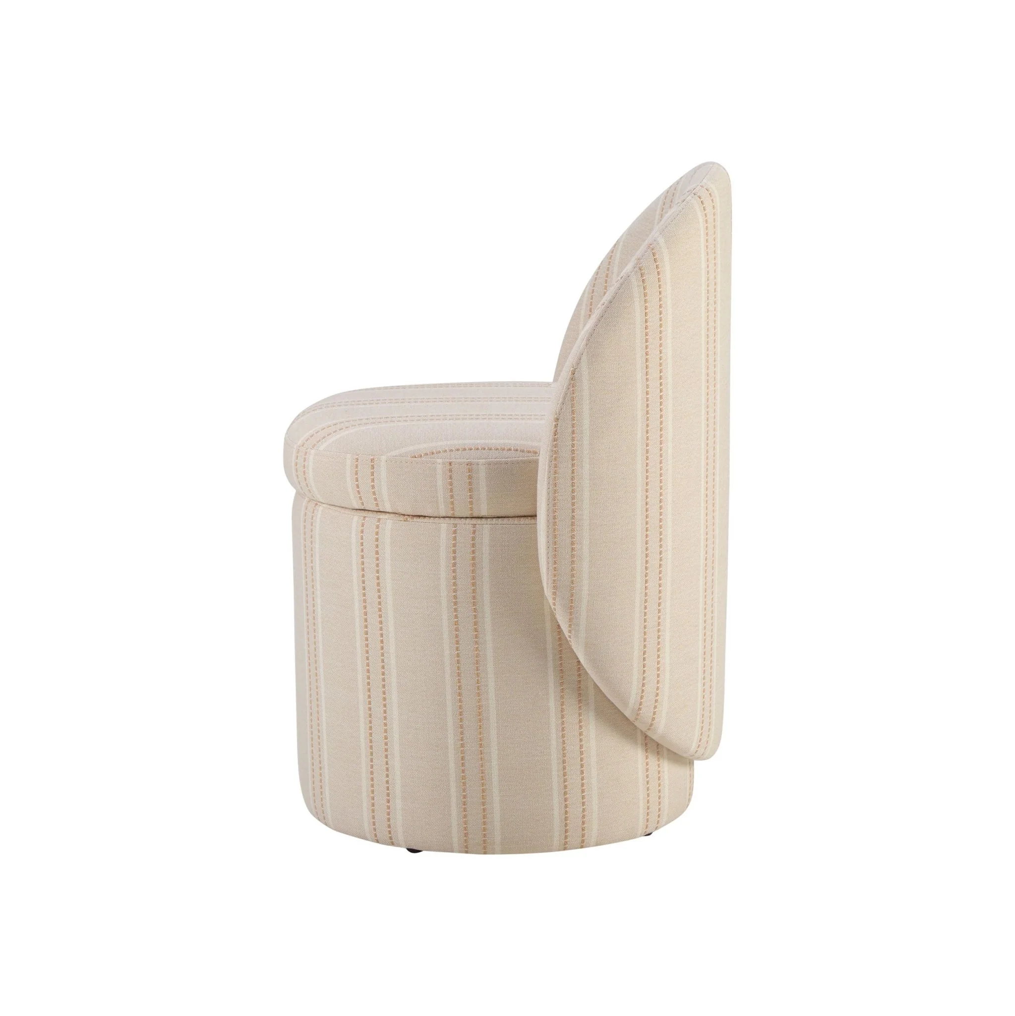 Primrose Dressing Table Storage Stool - Natural Stitched Stripe - Image 5