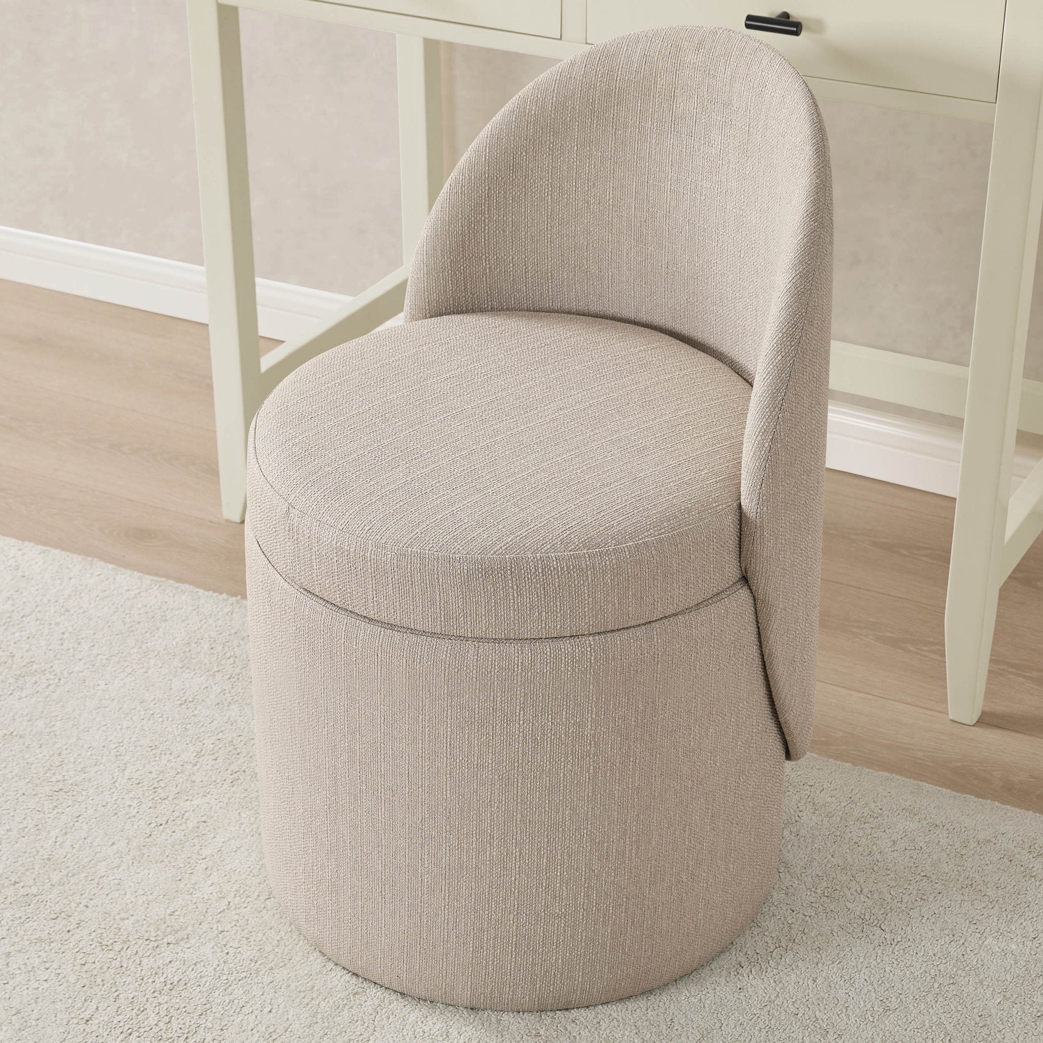 Primrose Dressing Table Storage Stool - Stone Grey - Image 3