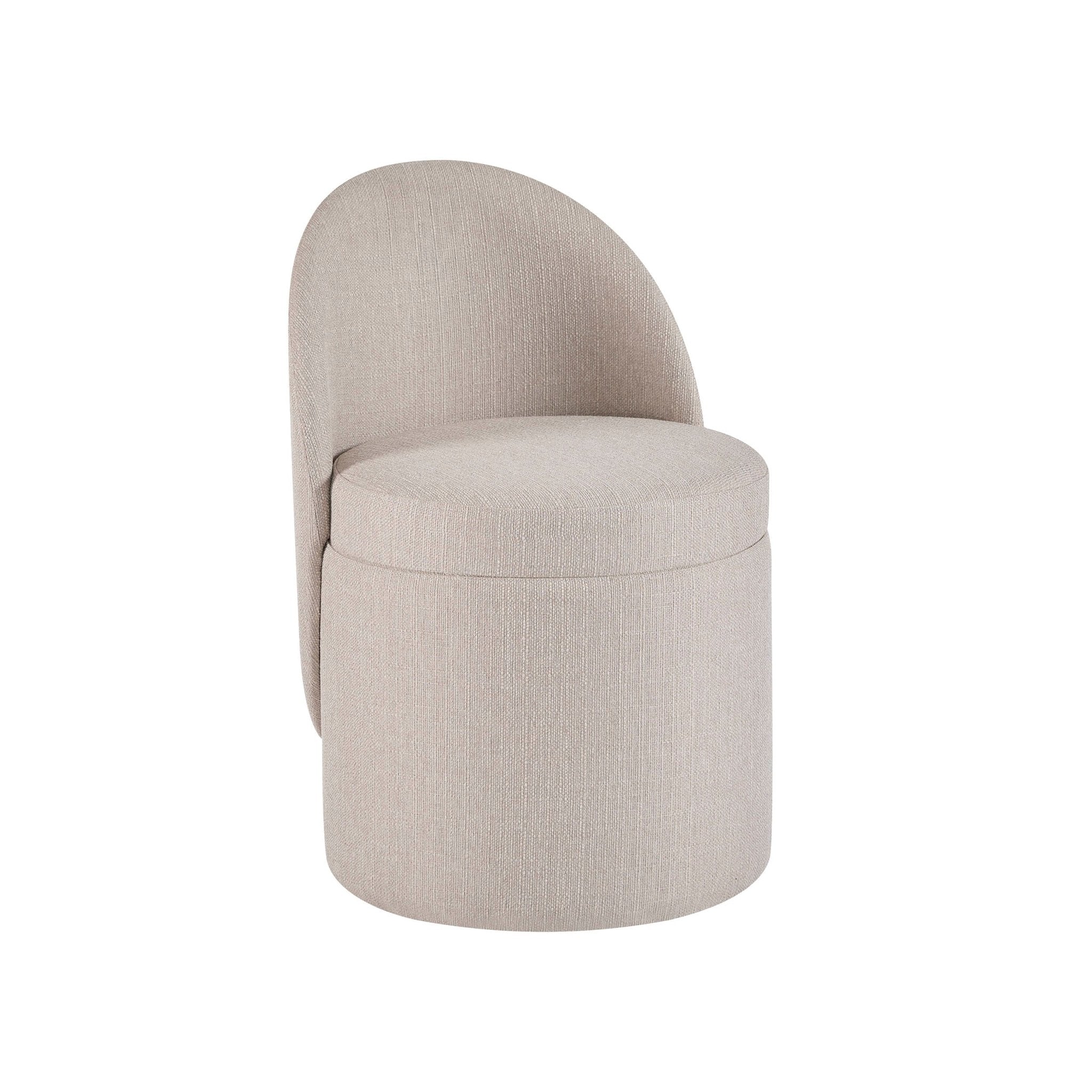 Primrose Dressing Table Storage Stool - Stone Grey - Image 4