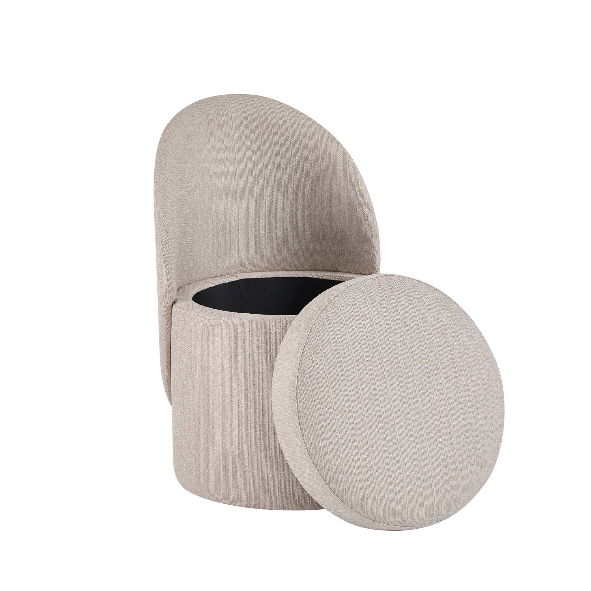 Primrose Dressing Table Storage Stool - Stone Grey - Image 5