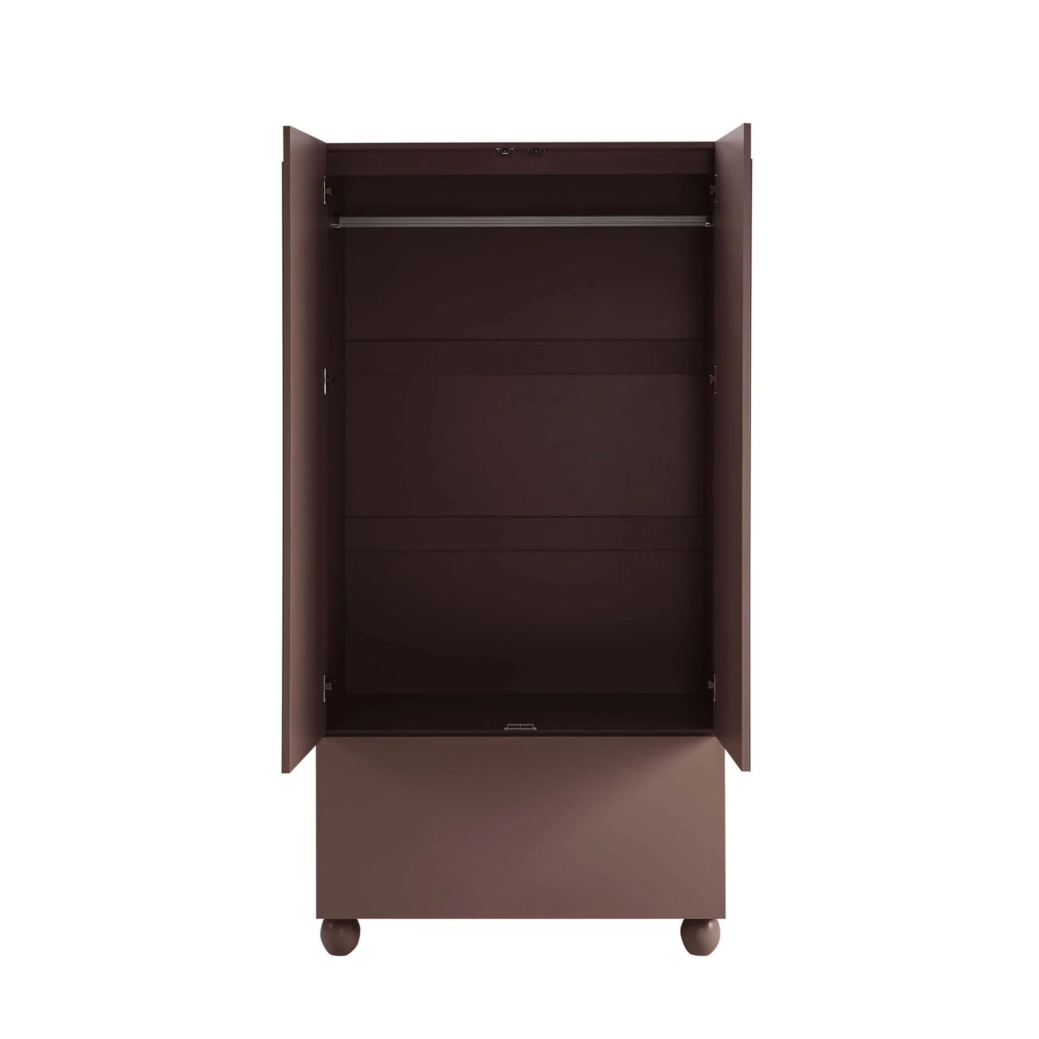 Rachel Arch Front 2 Door Wardrobe with Drawer - Mocha - Image 5