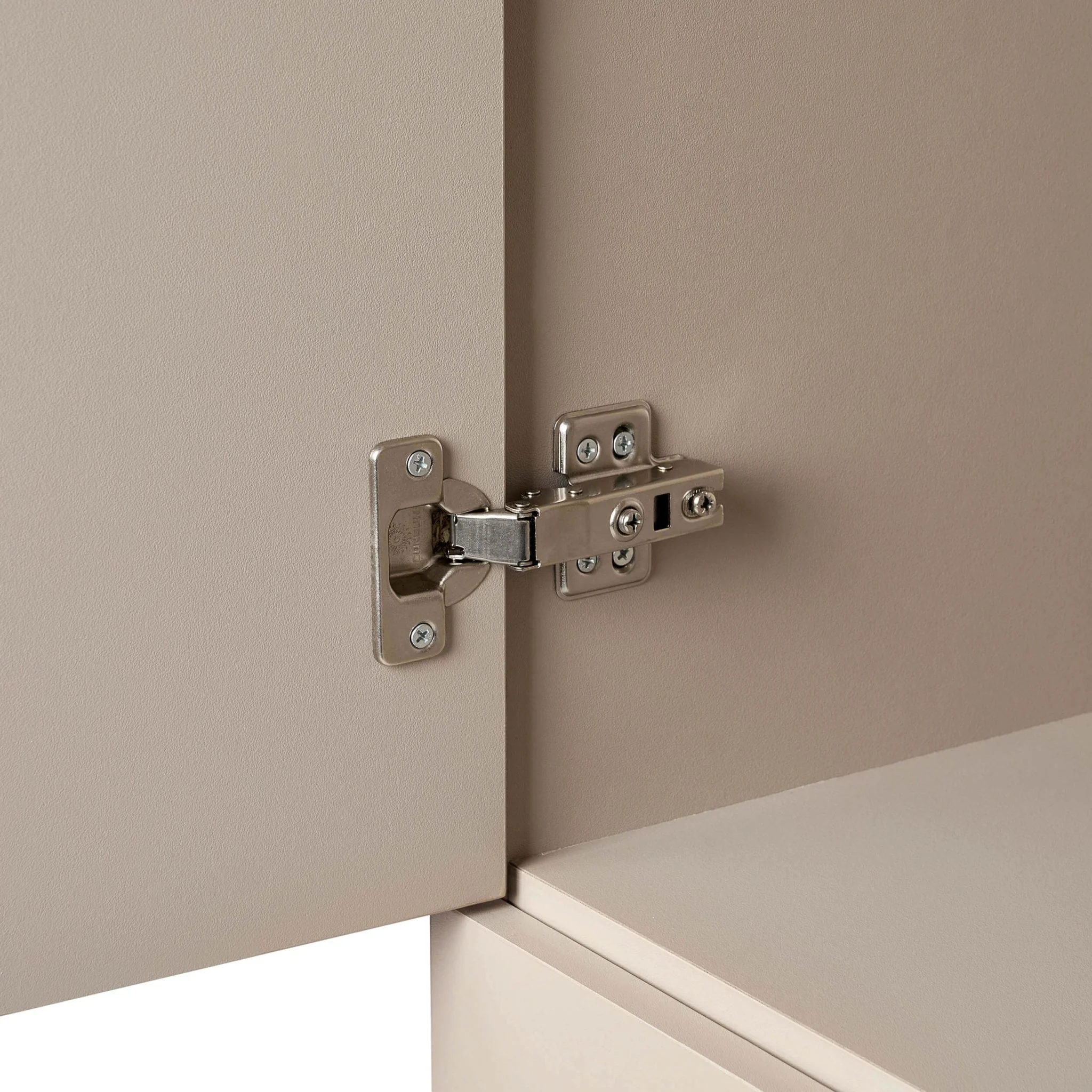 Rachel Arch Front 2 Door Wardrobe with Drawer - Taupe - Image 7