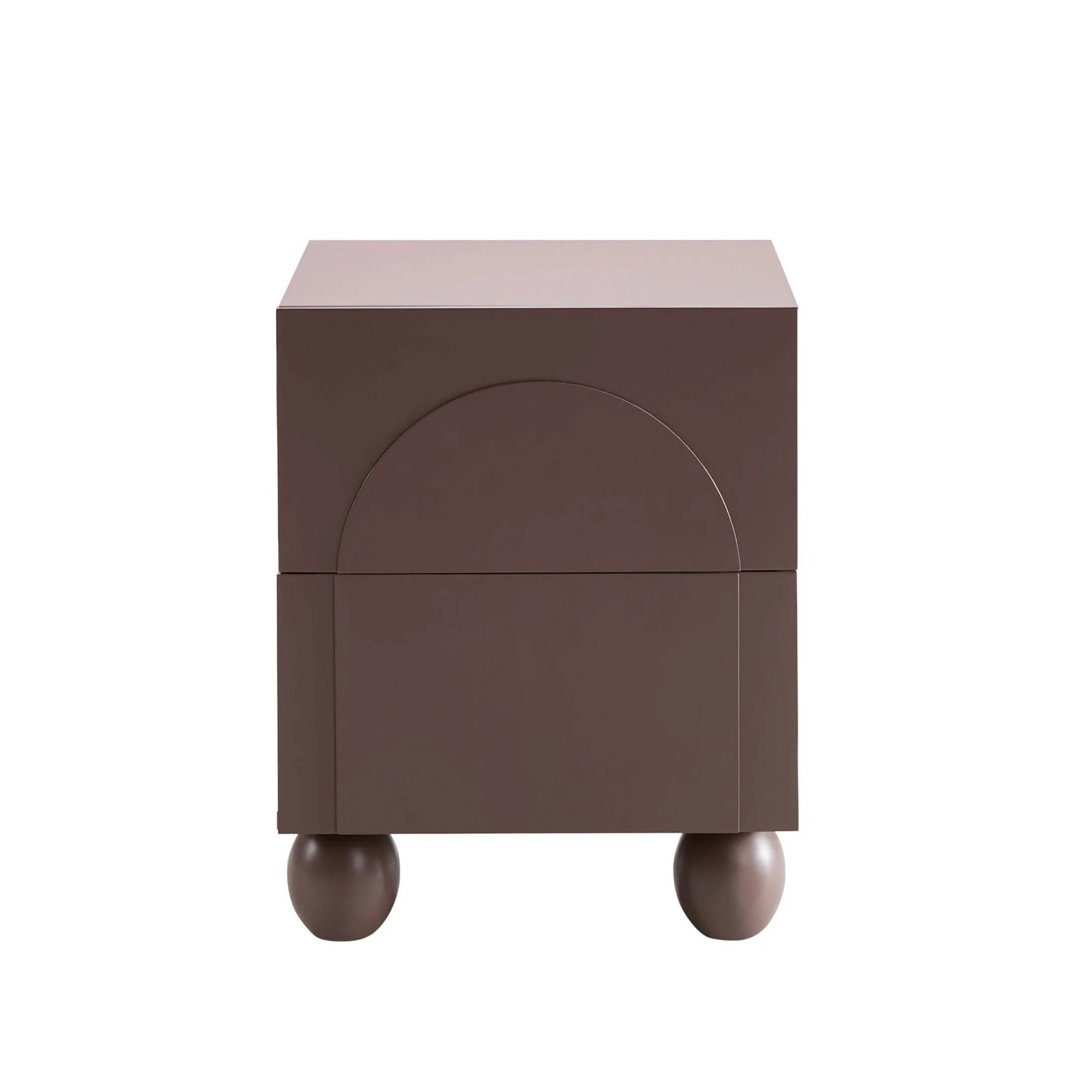 Rachel Arch Front 2 Drawer Bedside Table - Mocha - Image 3