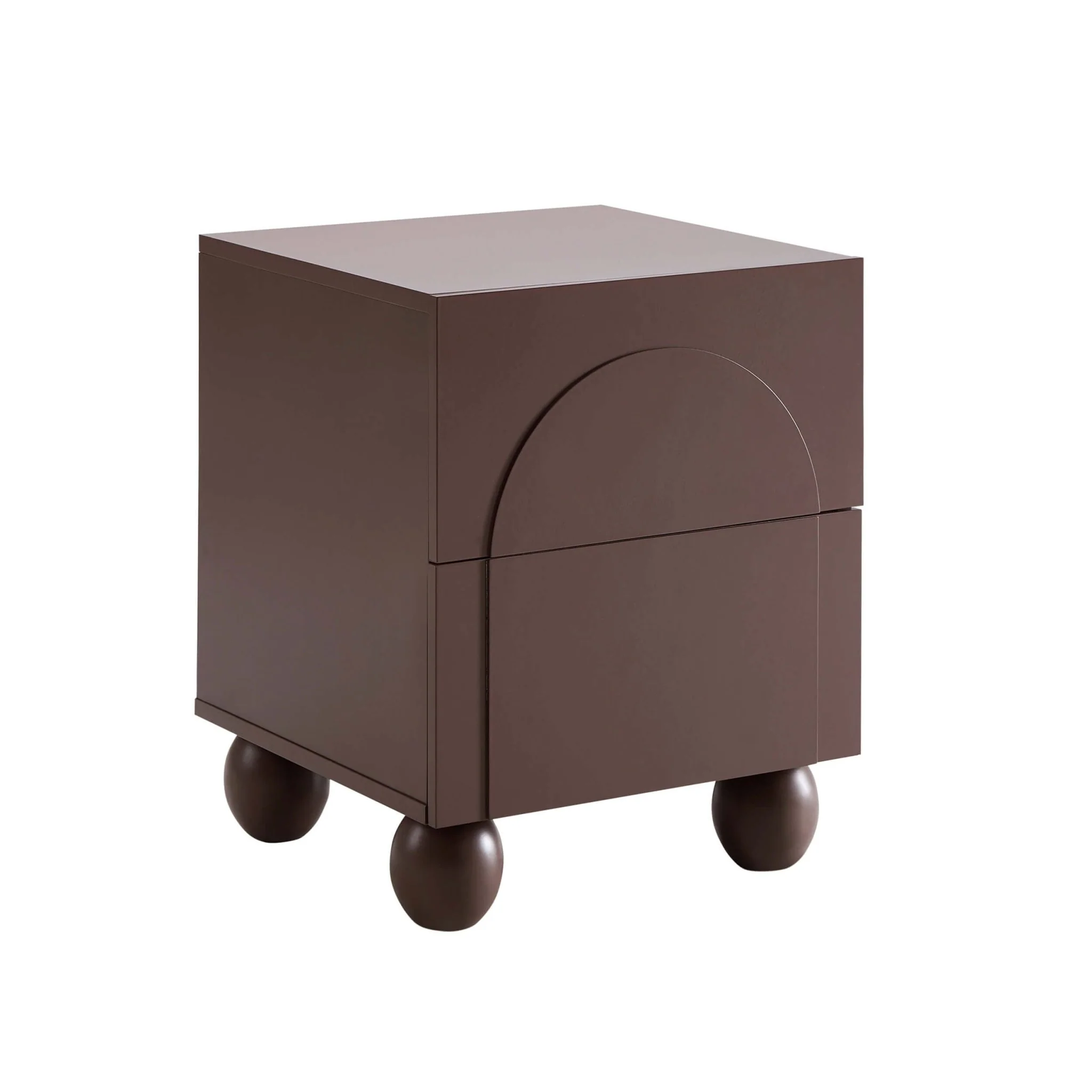 Rachel Arch Front 2 Drawer Bedside Table - Mocha - Image 4