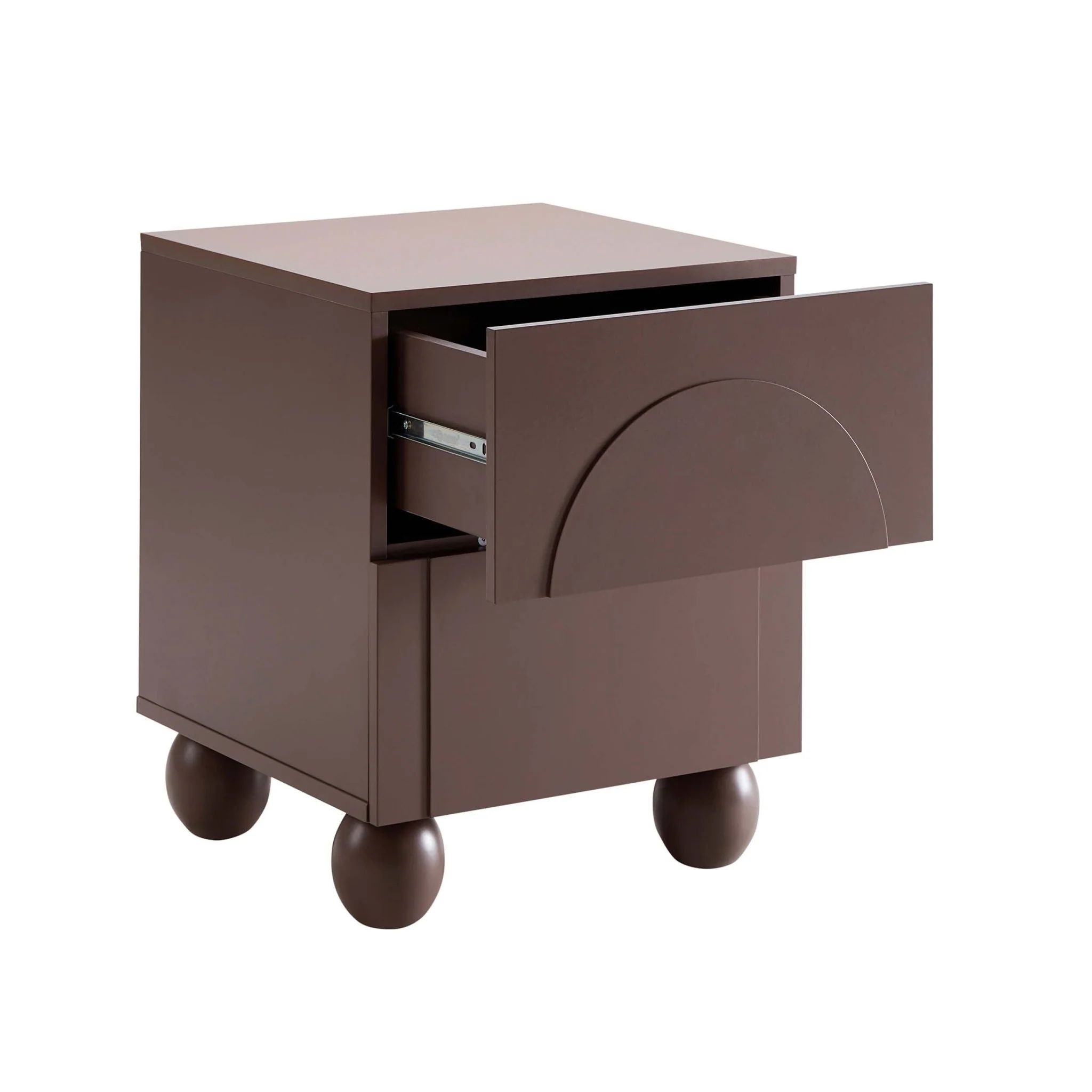 Rachel Arch Front 2 Drawer Bedside Table - Mocha - Image 5
