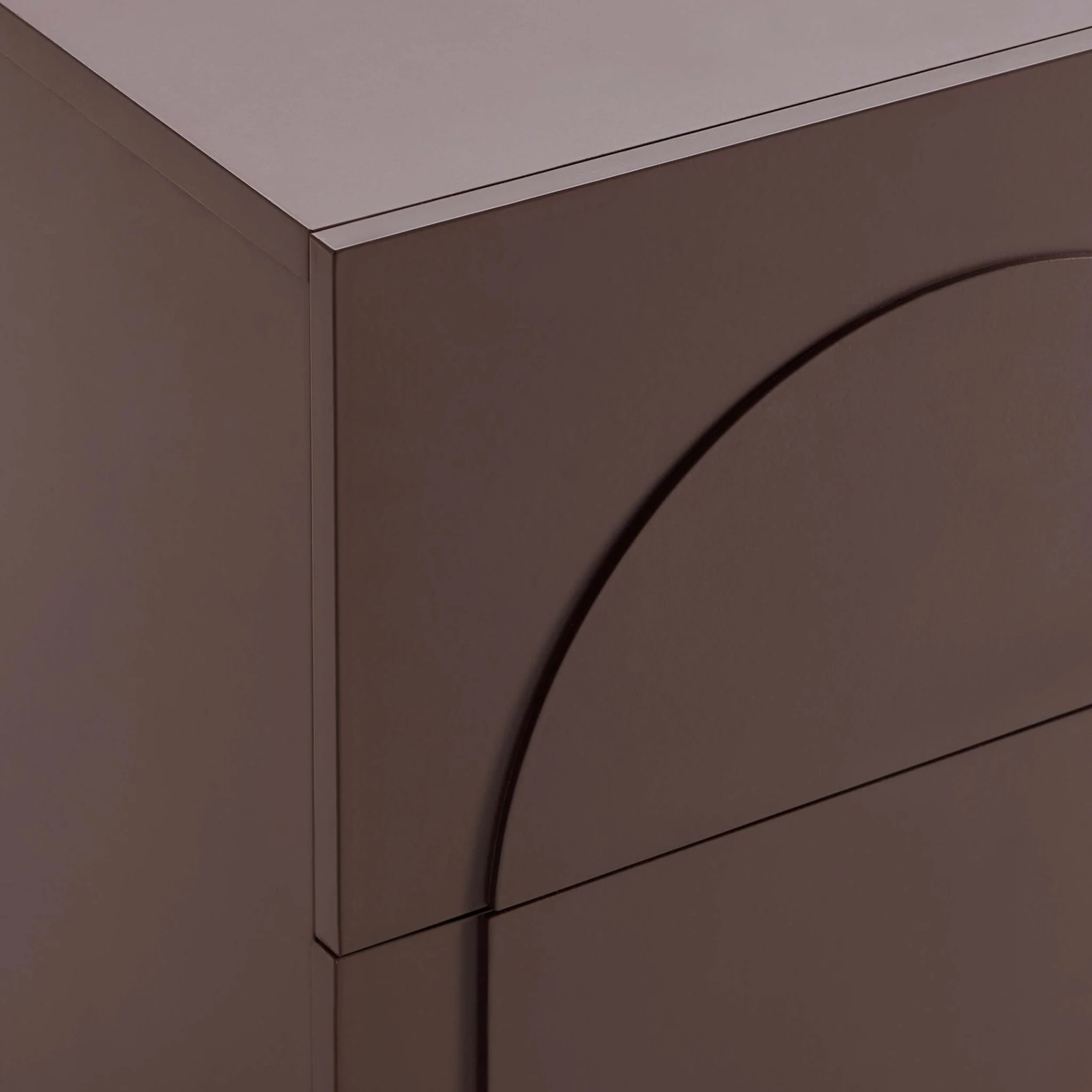 Rachel Arch Front 2 Drawer Bedside Table - Mocha - Image 7