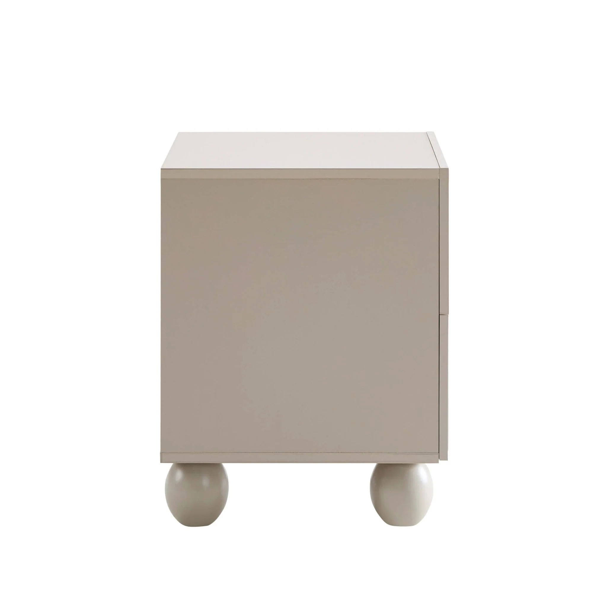 Rachel Arch Front 2 Drawer Bedside Table - Taupe - Image 6