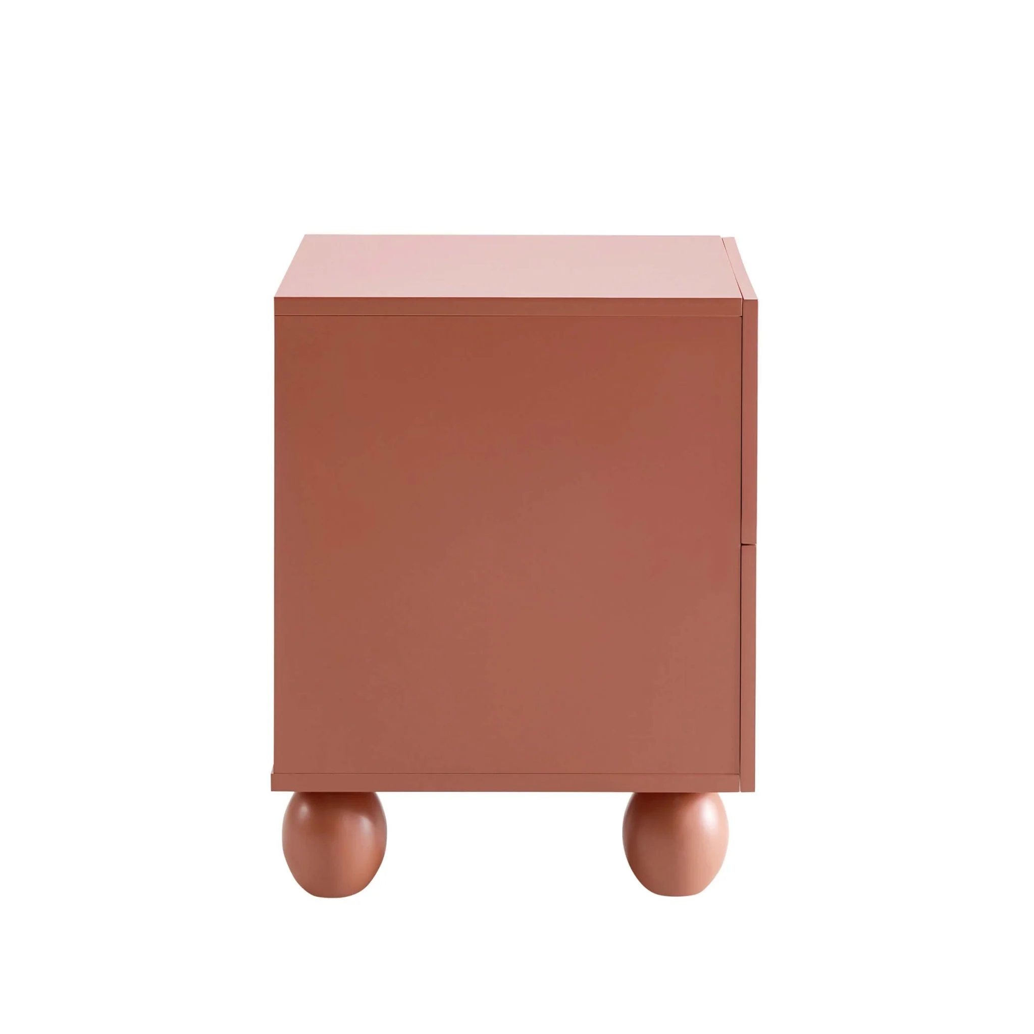 Rachel Arch Front 2 Drawer Bedside Table - Terracotta - Image 6