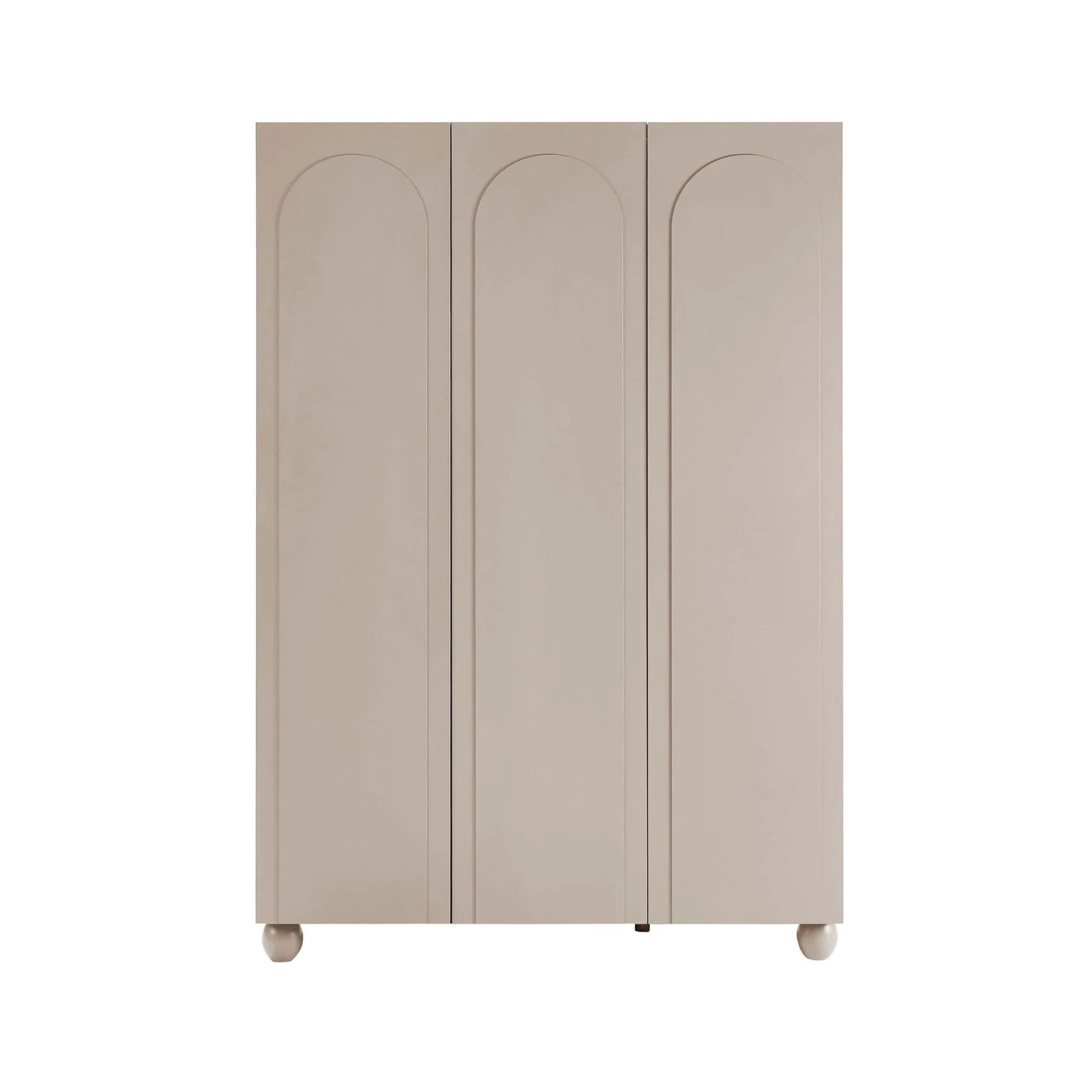 Rachel Arch Front 3 Door Wardrobe - Taupe - Image 3