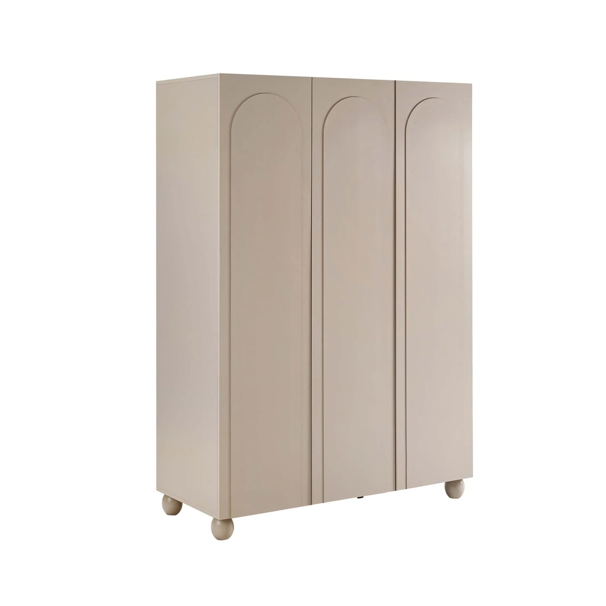 Rachel Arch Front 3 Door Wardrobe - Taupe - Image 4