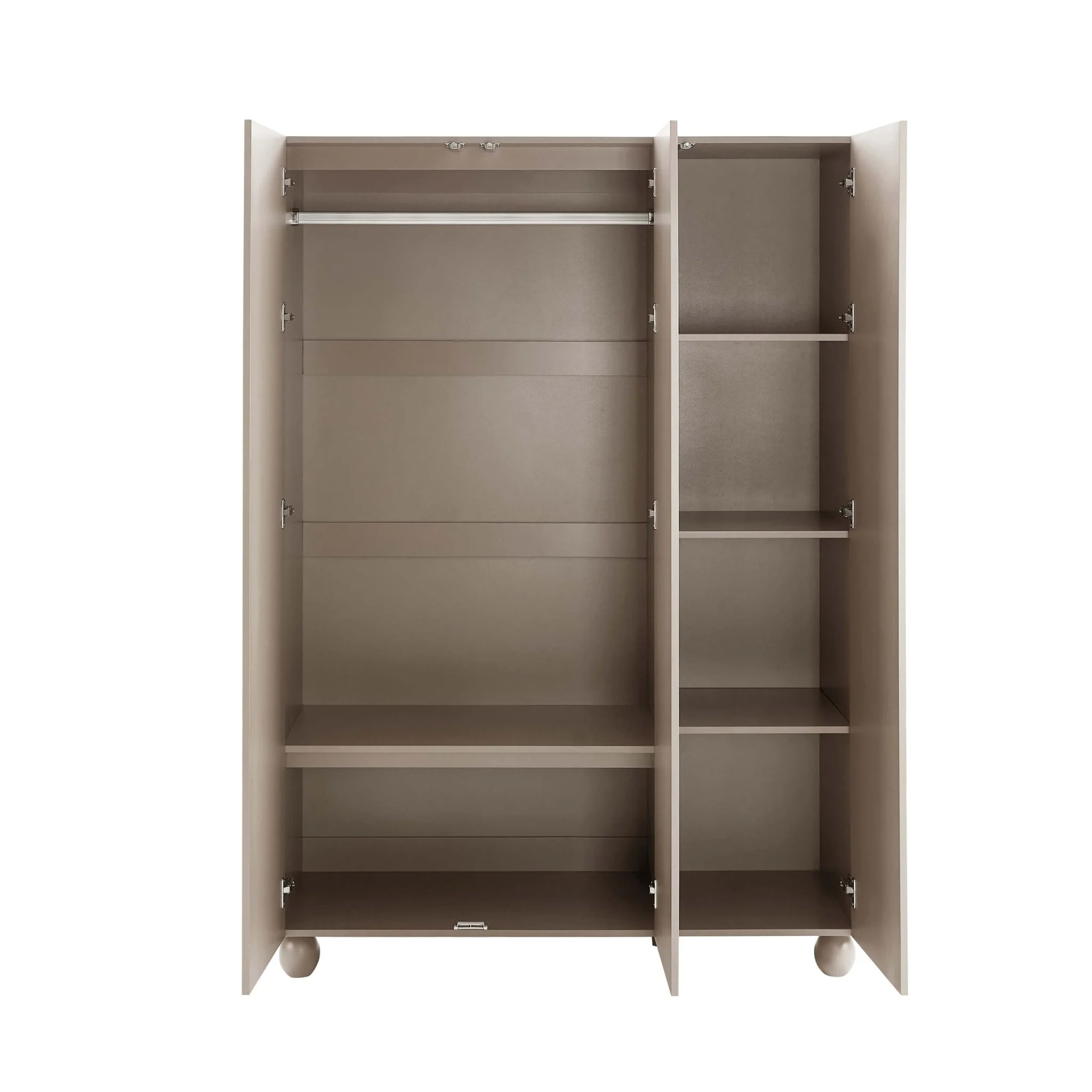 Rachel Arch Front 3 Door Wardrobe - Taupe - Image 5