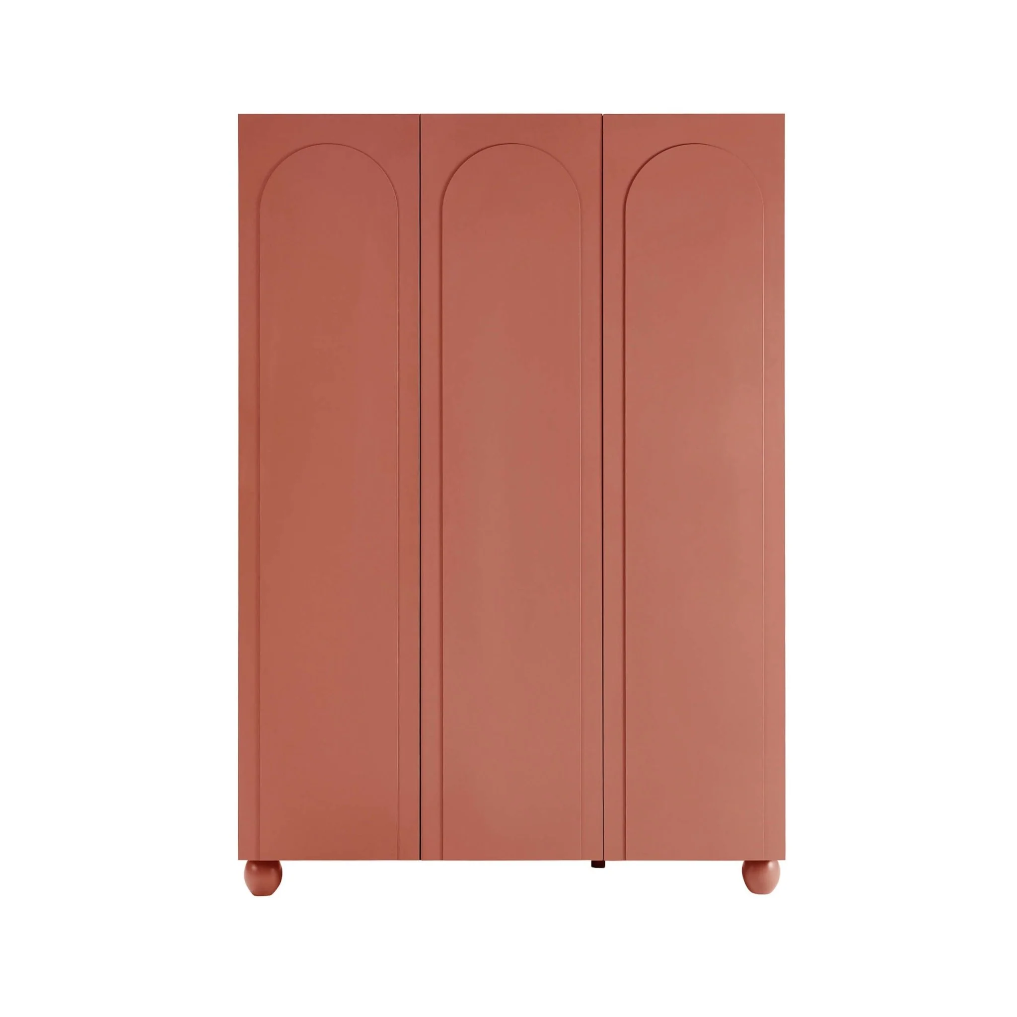 Rachel Arch Front 3 Door Wardrobe - Terracotta - Image 3