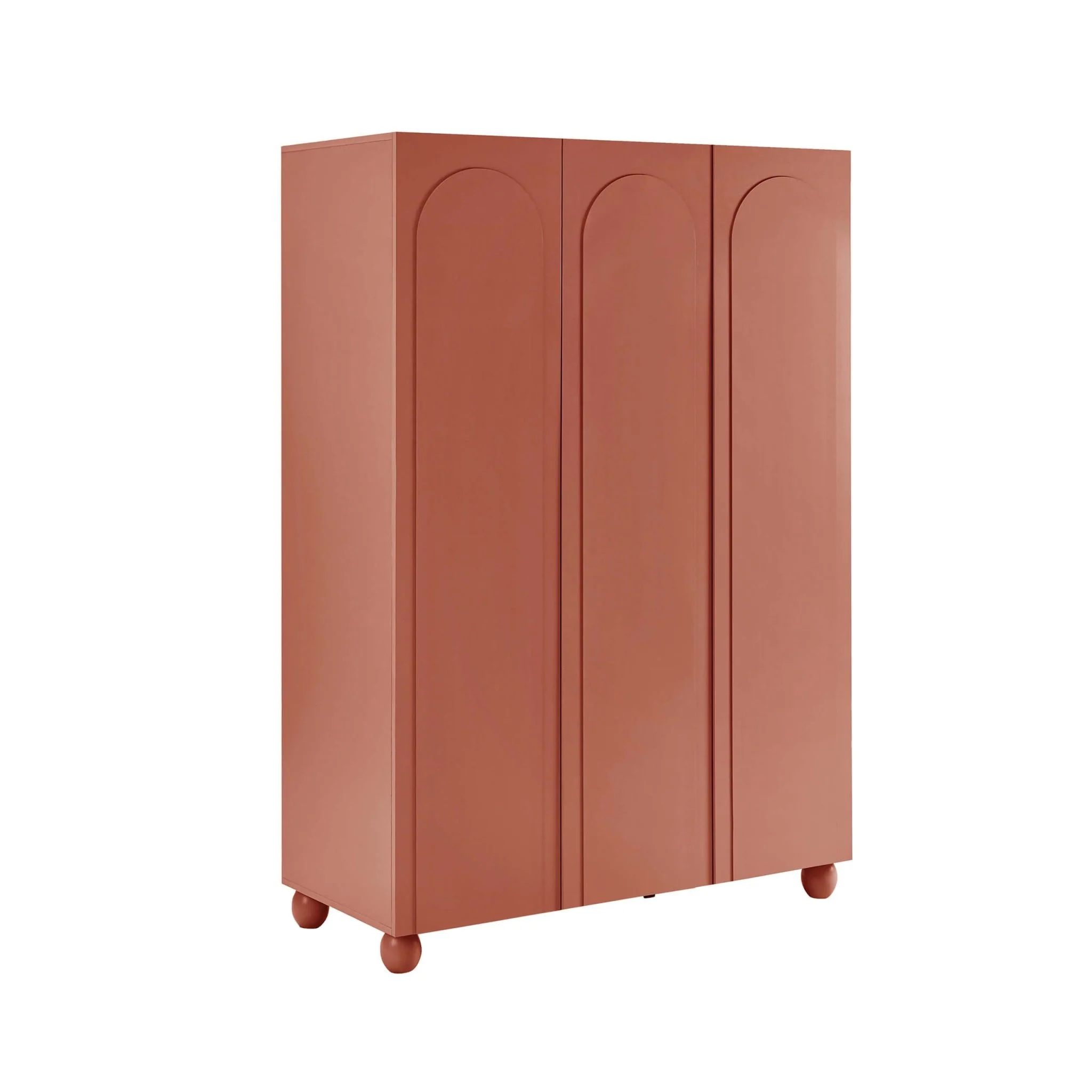 Rachel Arch Front 3 Door Wardrobe - Terracotta - Image 4