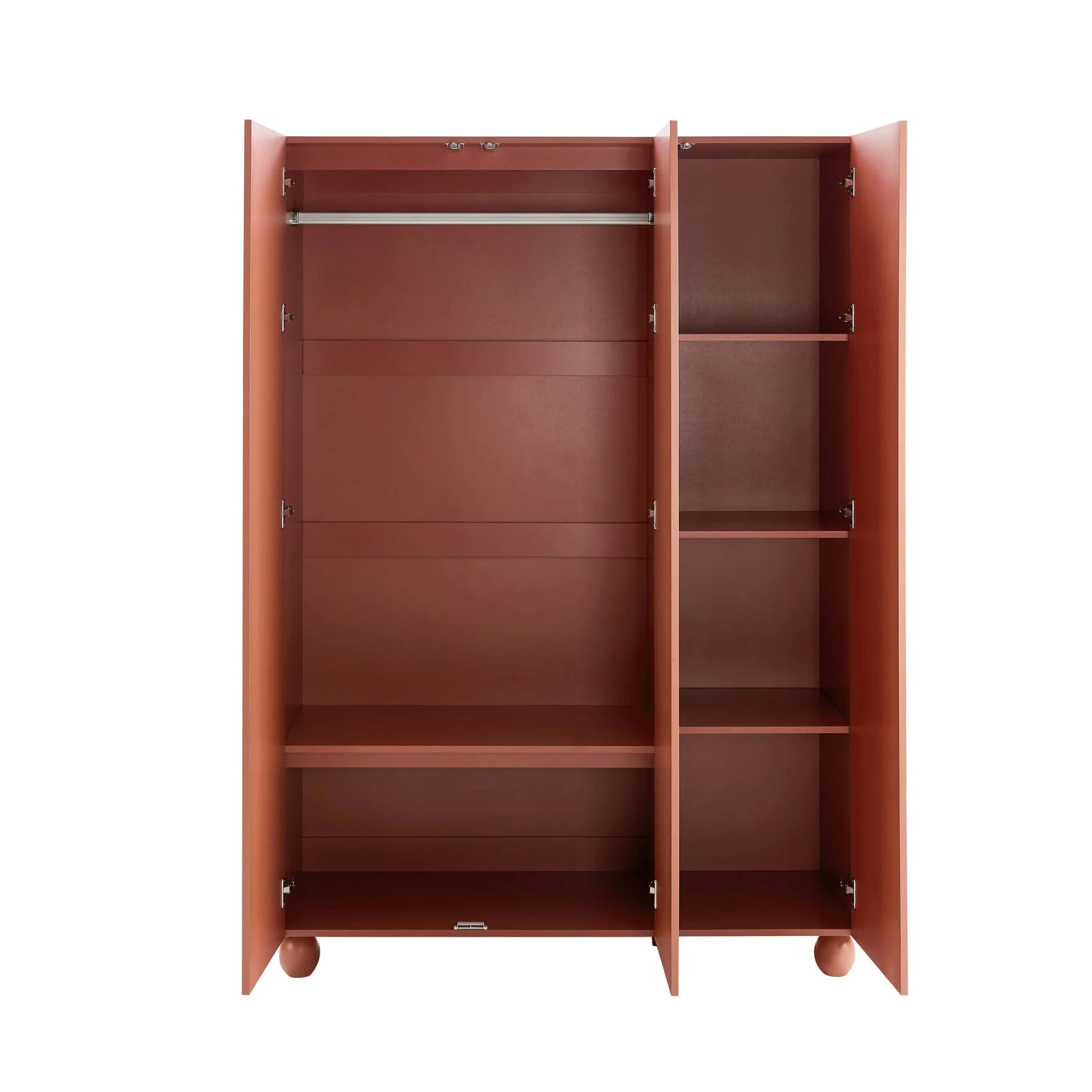 Rachel Arch Front 3 Door Wardrobe - Terracotta - Image 5