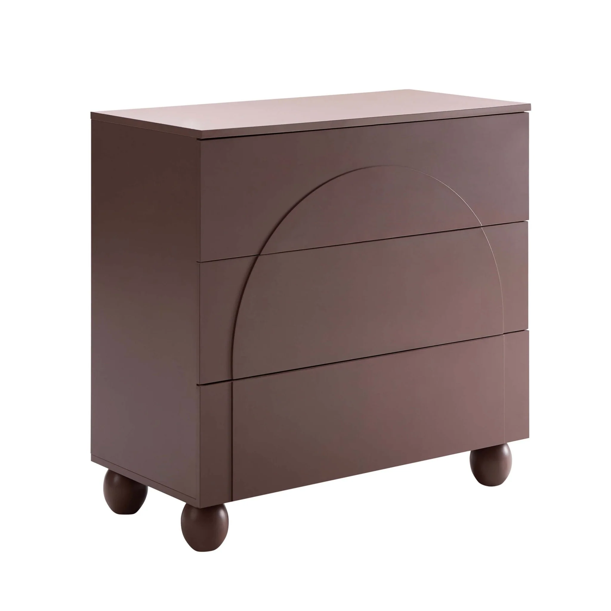 Rachel Arch Front 3 Drawer Chest - Mocha - Image 4