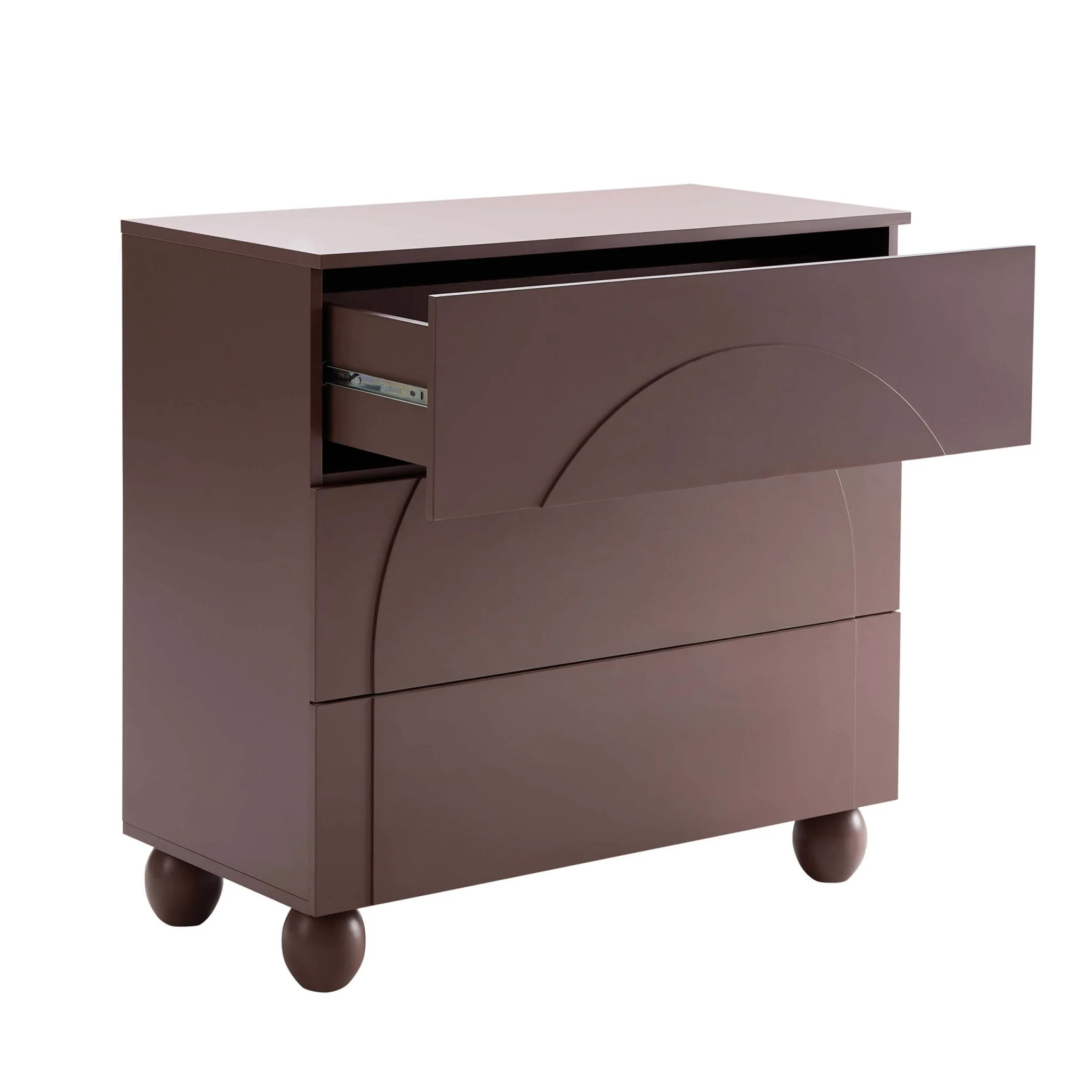 Rachel Arch Front 3 Drawer Chest - Mocha - Image 5