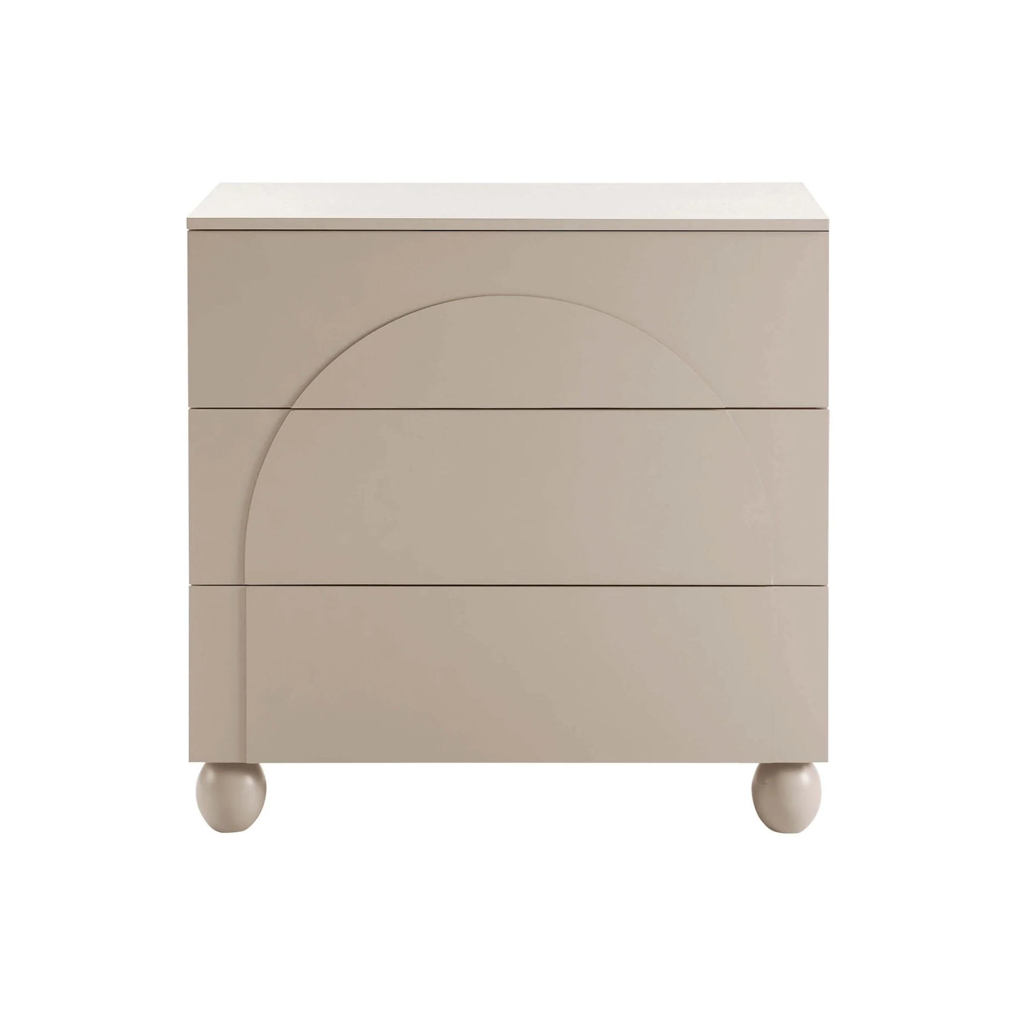 Rachel Arch Front 3 Drawer Chest - Taupe - Image 3