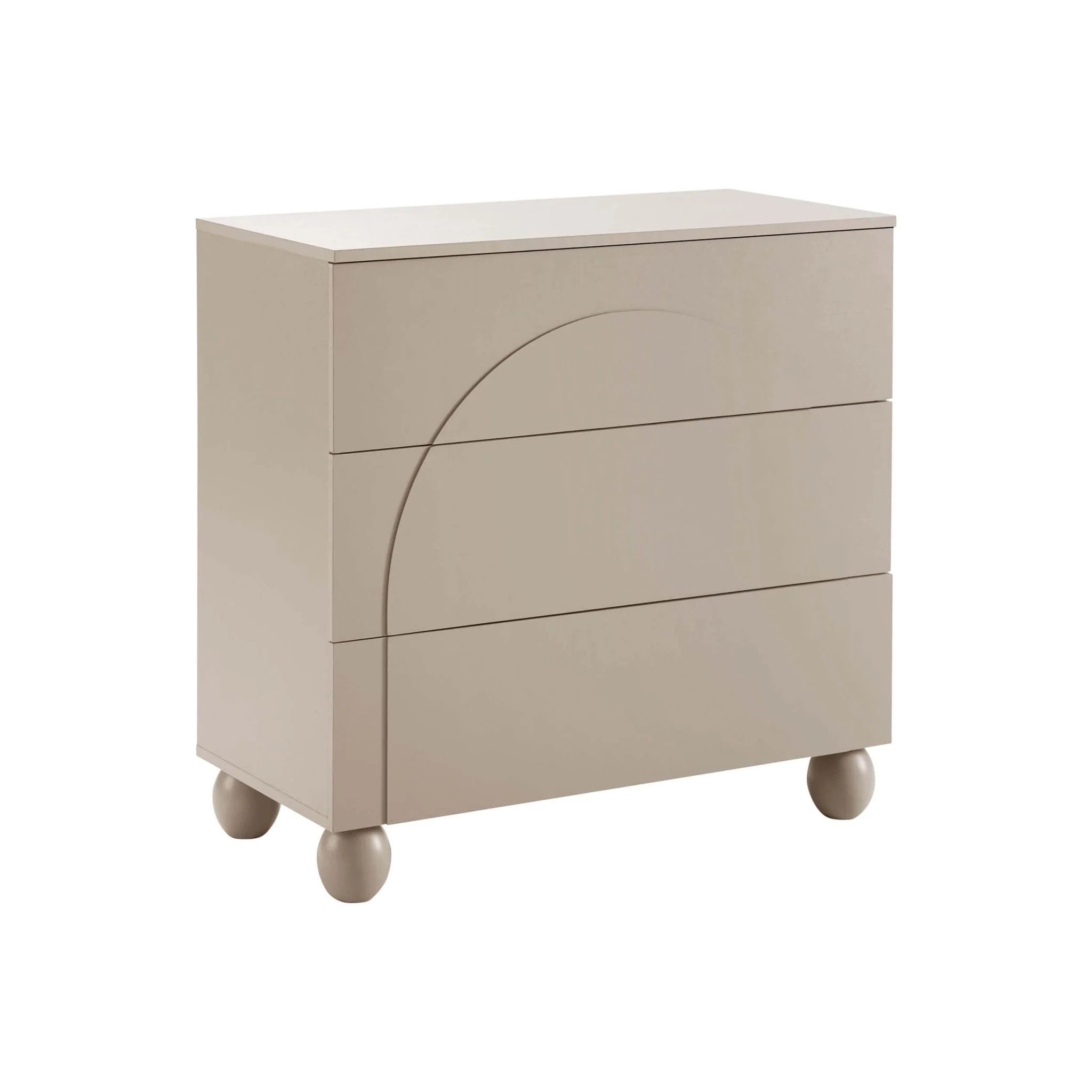 Rachel Arch Front 3 Drawer Chest - Taupe - Image 4
