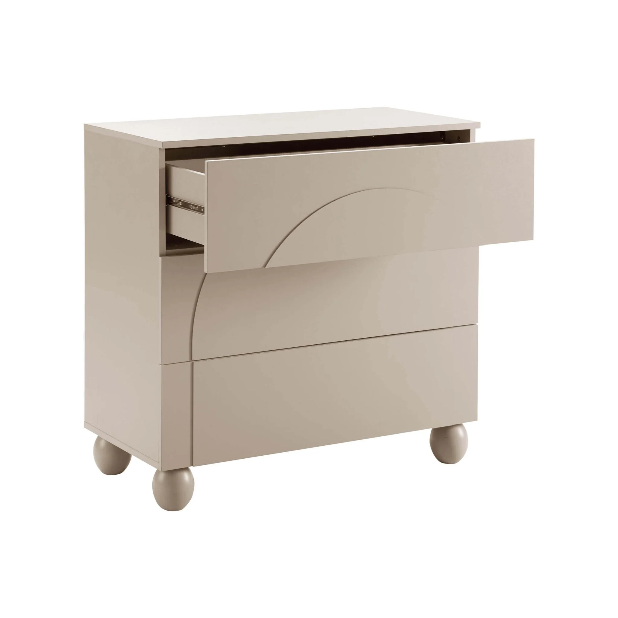 Rachel Arch Front 3 Drawer Chest - Taupe - Image 5