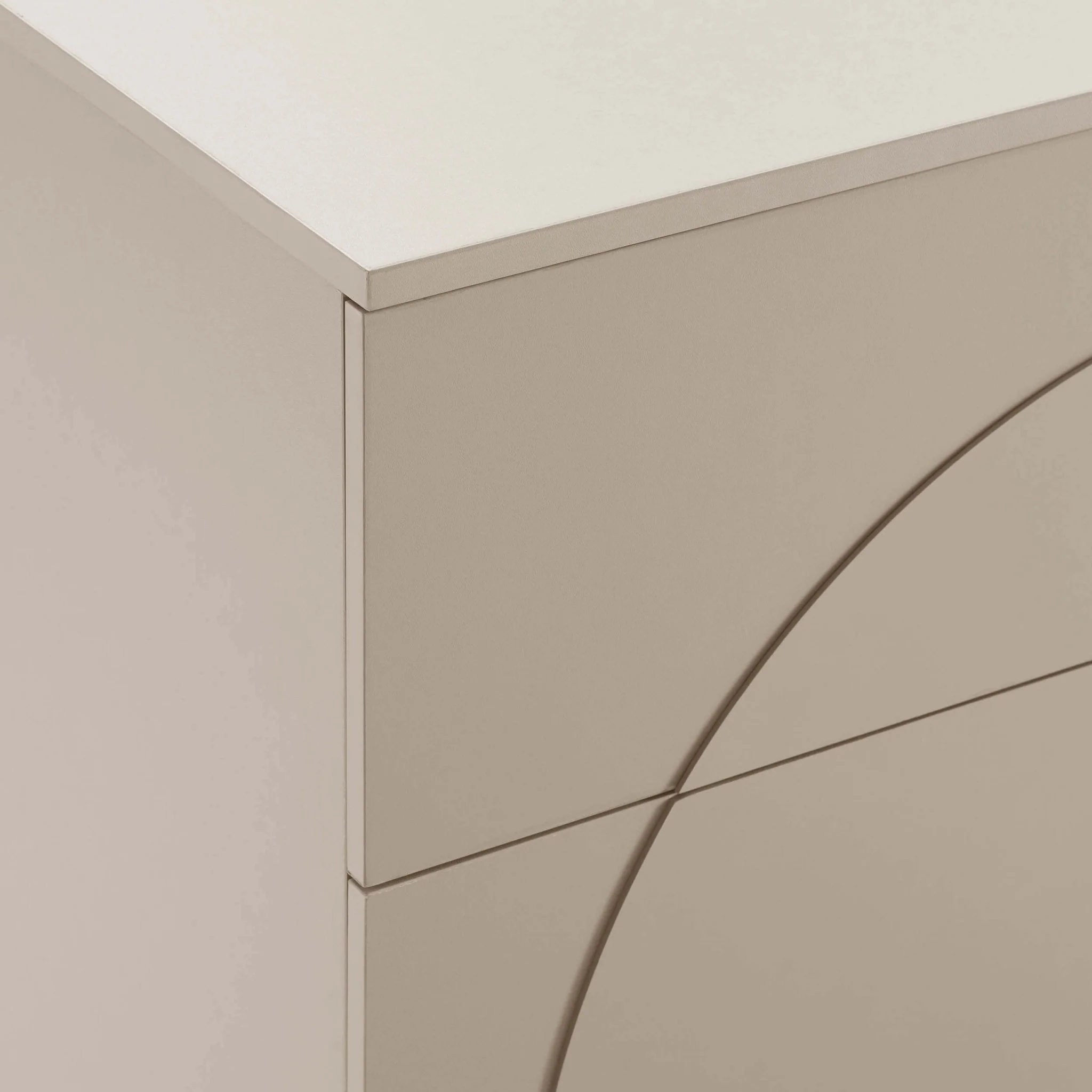 Rachel Arch Front 3 Drawer Chest - Taupe - Image 7