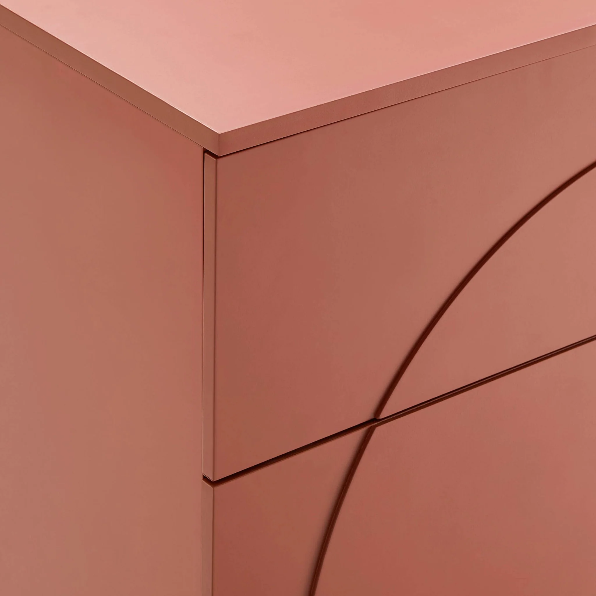 Rachel Arch Front 3 Drawer Chest - Terracotta - Image 7