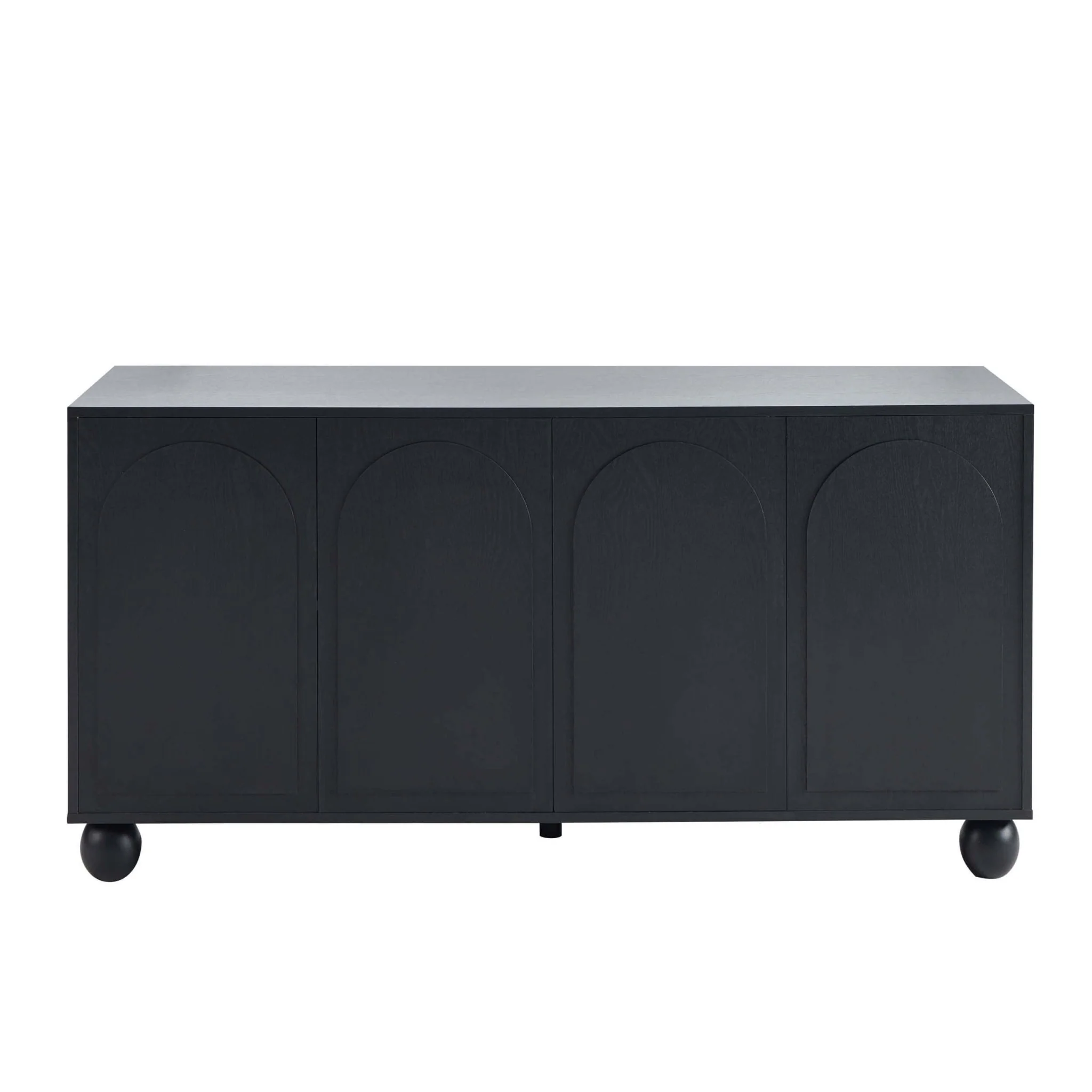 Rachel Arch Front 4 Door Sideboard - Black - Image 3