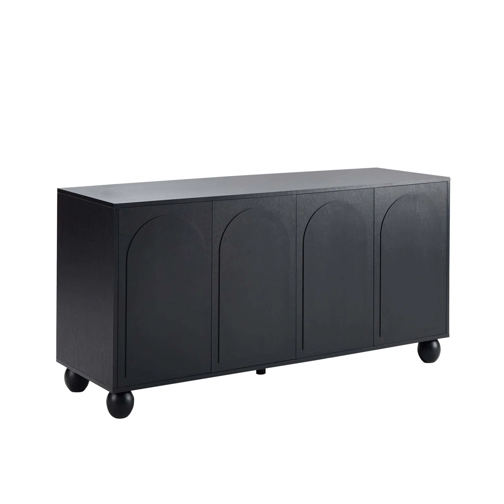 Rachel Arch Front 4 Door Sideboard - Black - Image 4