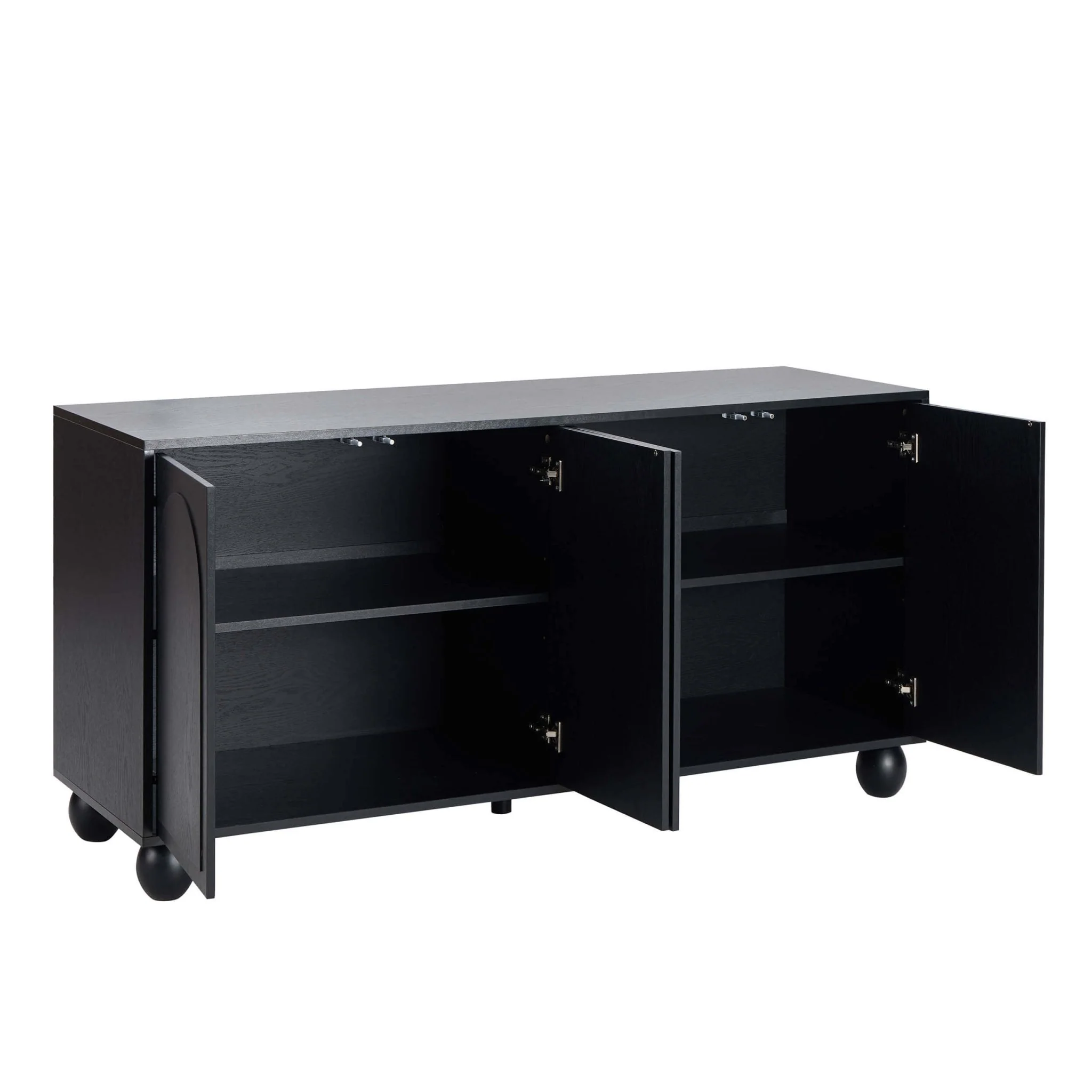 Rachel Arch Front 4 Door Sideboard - Black - Image 5