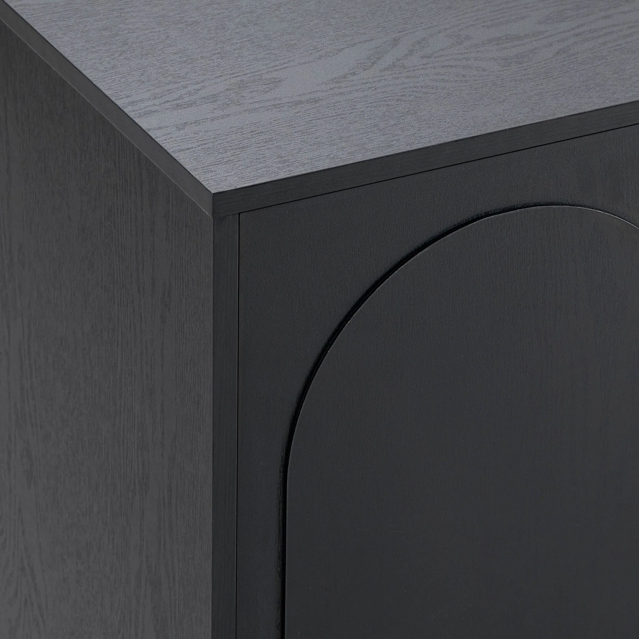 Rachel Arch Front 4 Door Sideboard - Black - Image 7