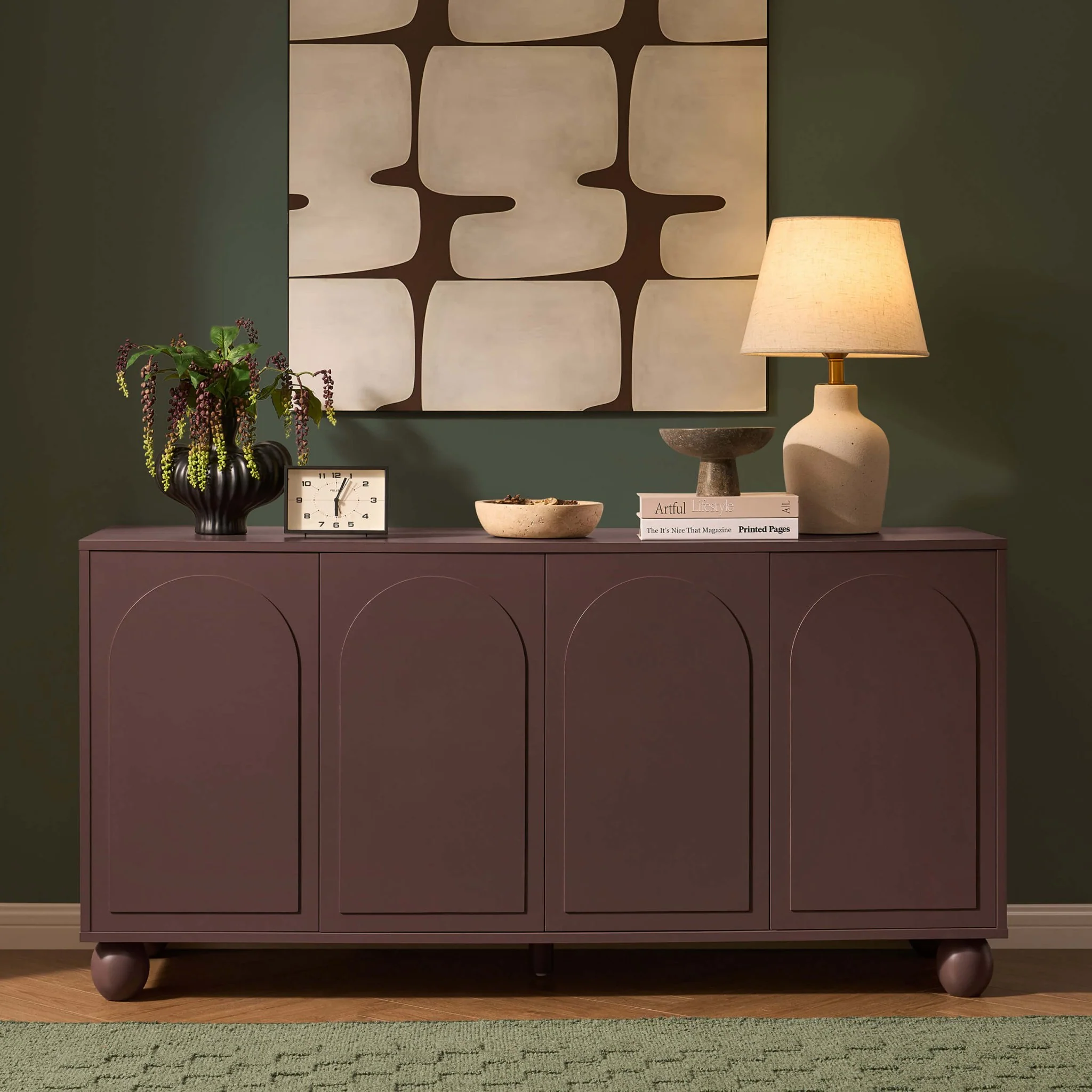 Rachel Arch Front 4 Door Sideboard - Mocha - Image 2