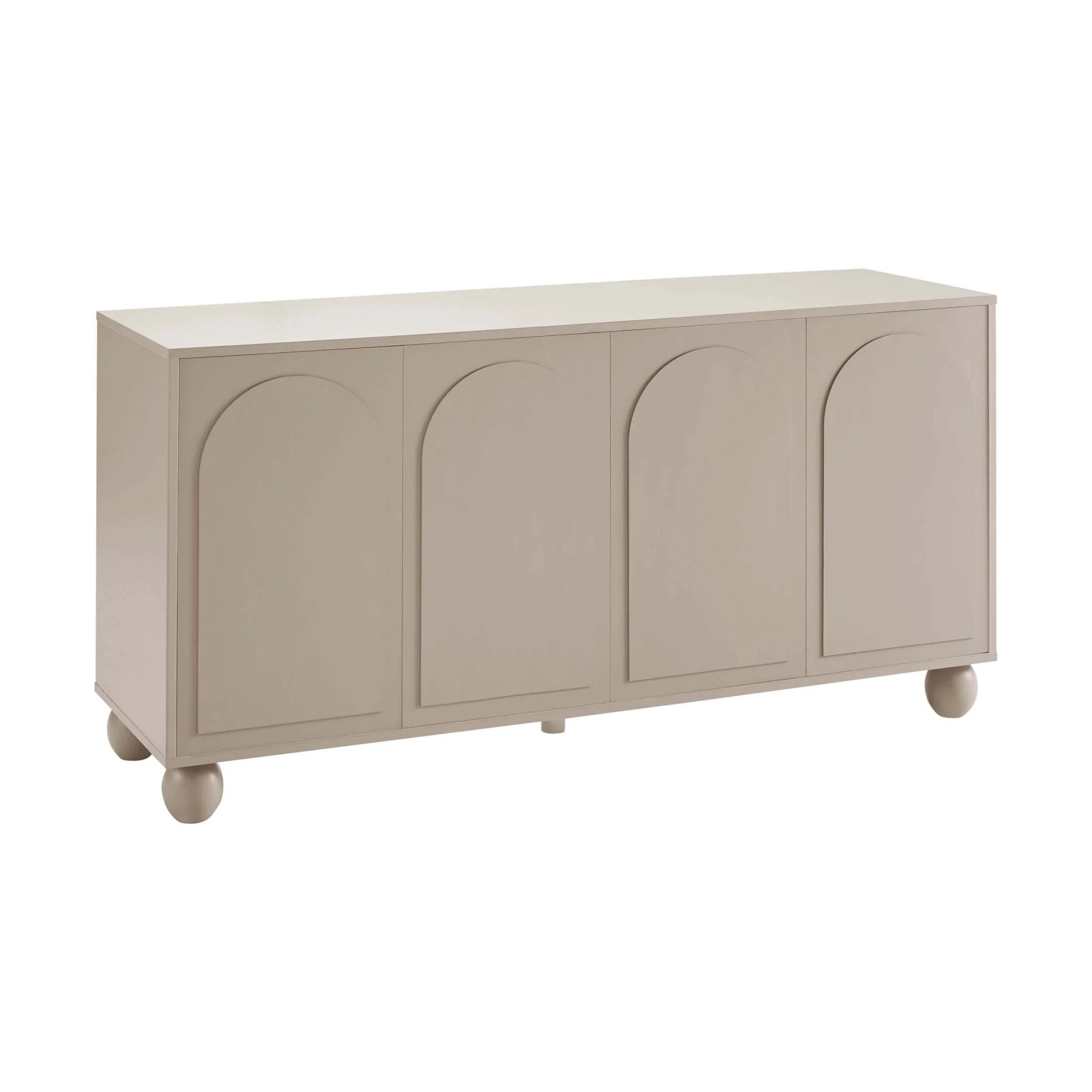 Rachel Arch Front 4 Door Sideboard - Taupe - Image 4