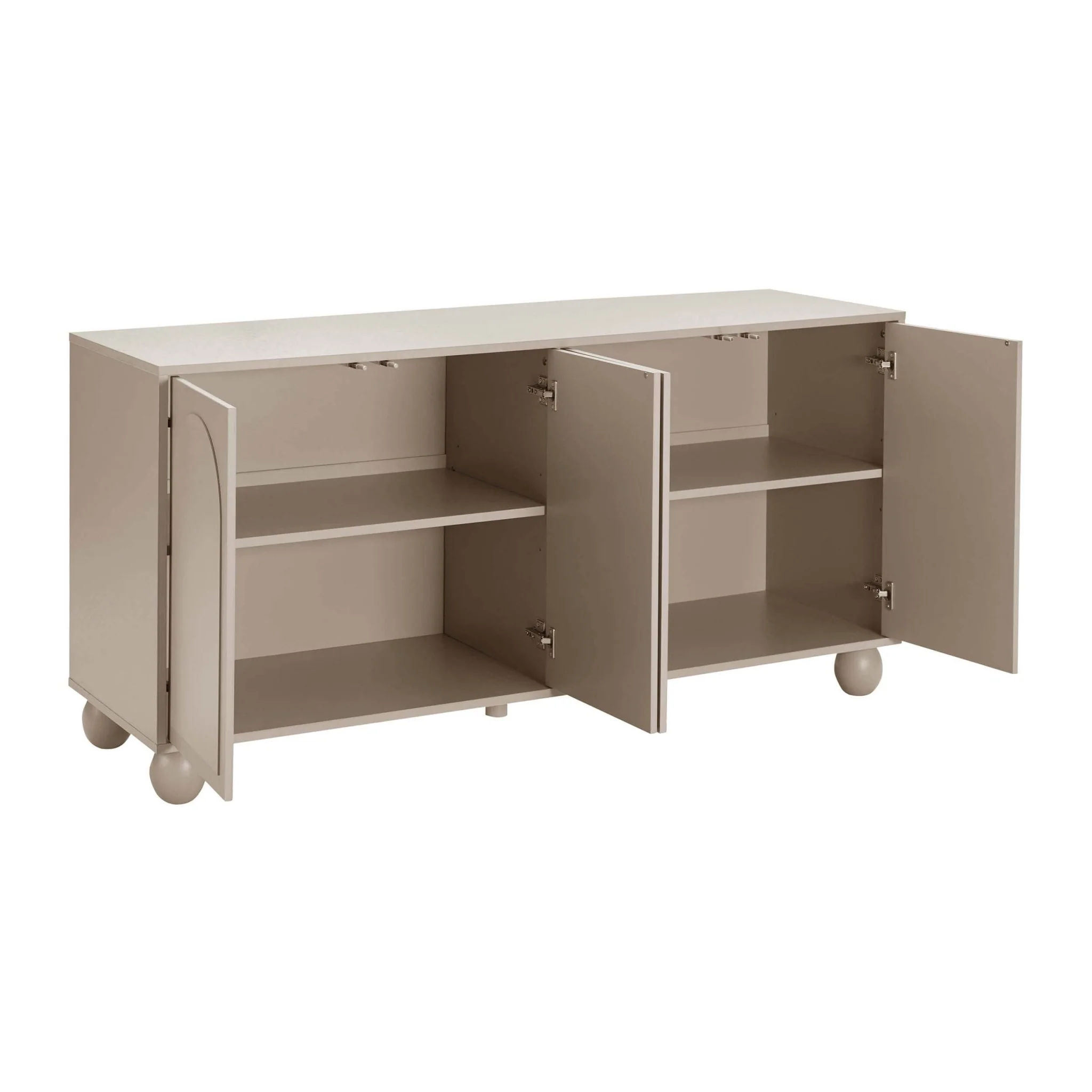Rachel Arch Front 4 Door Sideboard - Taupe - Image 5