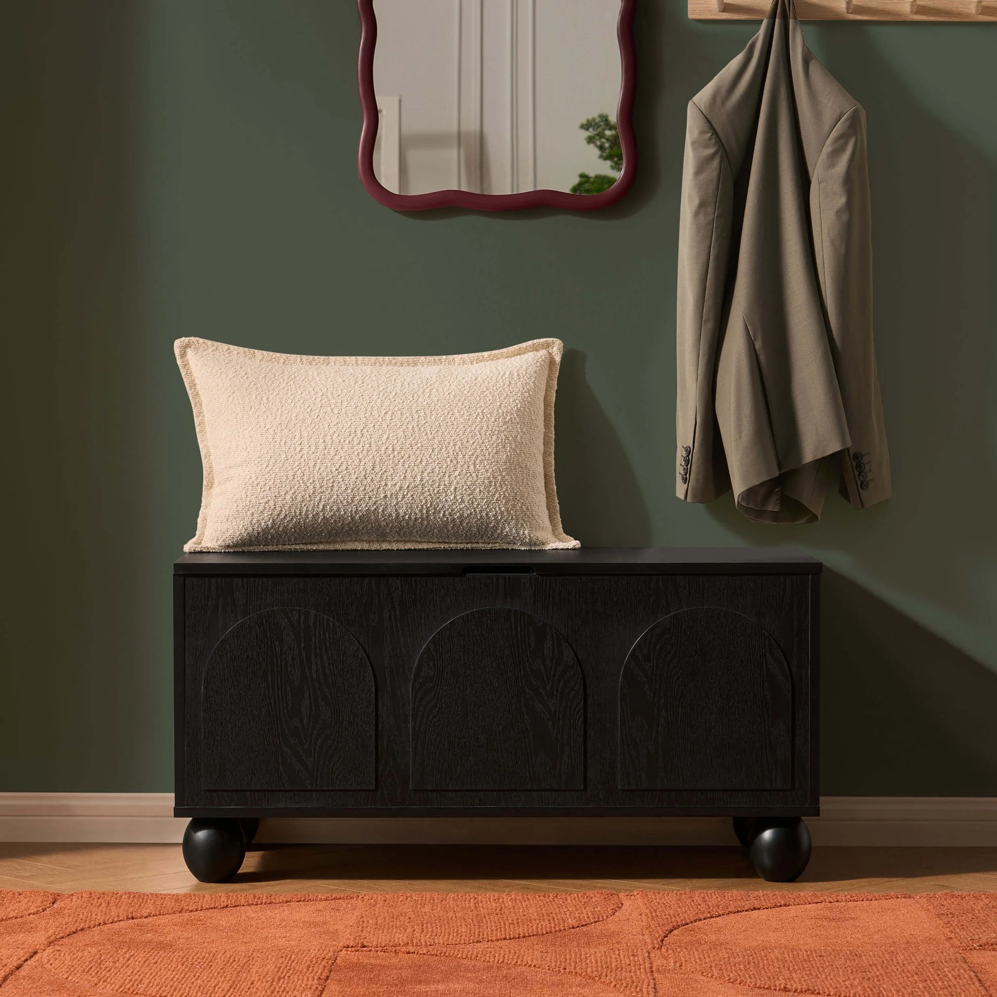Rachel Arch Front Seated Storage - Black