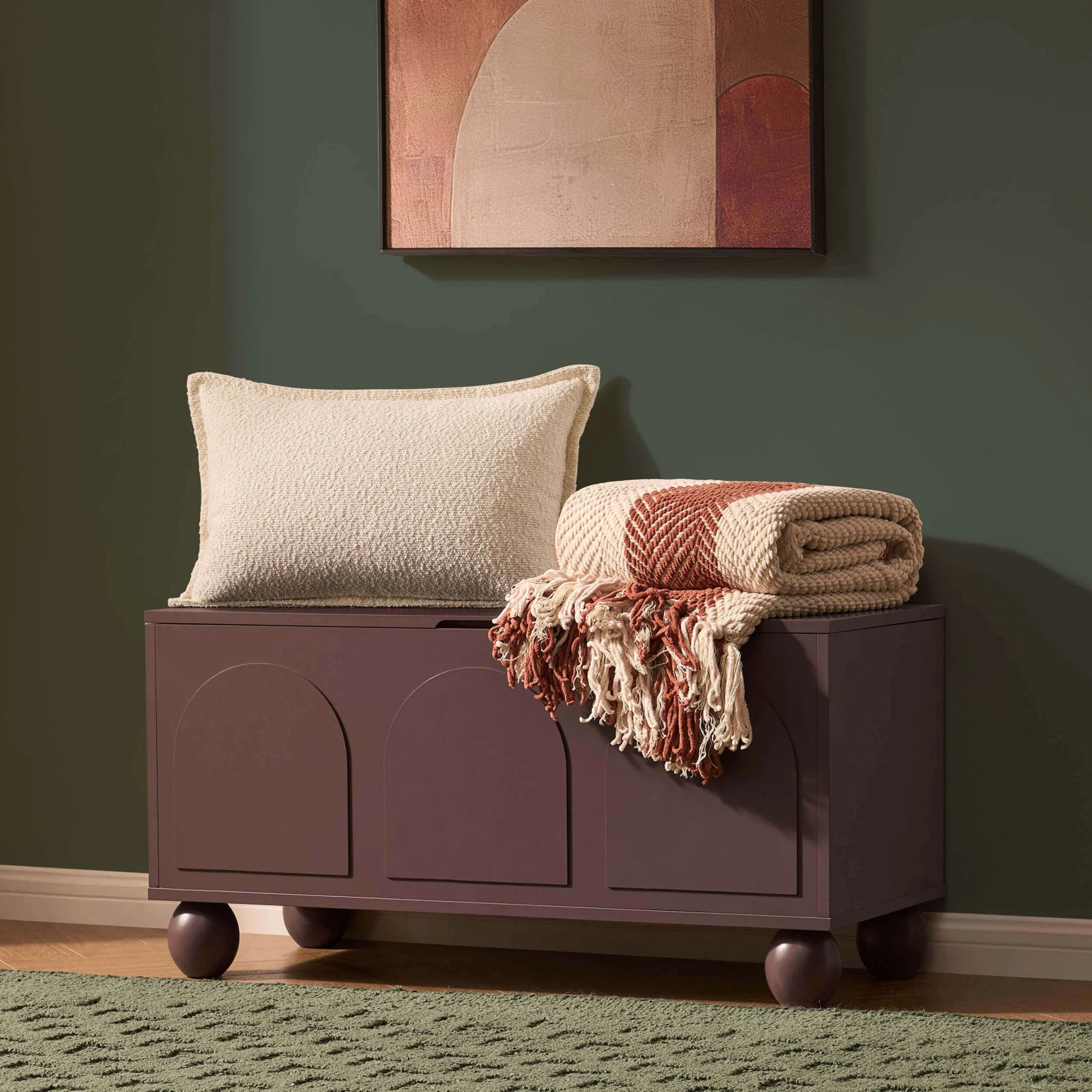 Rachel Arch Front Seated Storage - Mocha