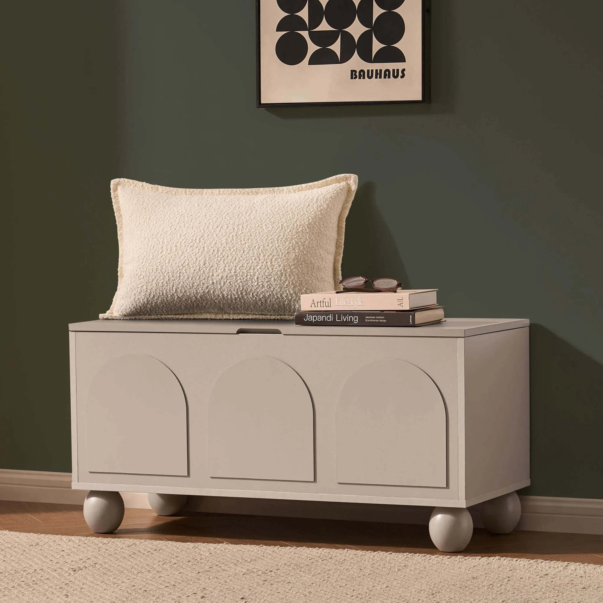 Rachel Arch Front Seated Storage - Taupe - Image 2