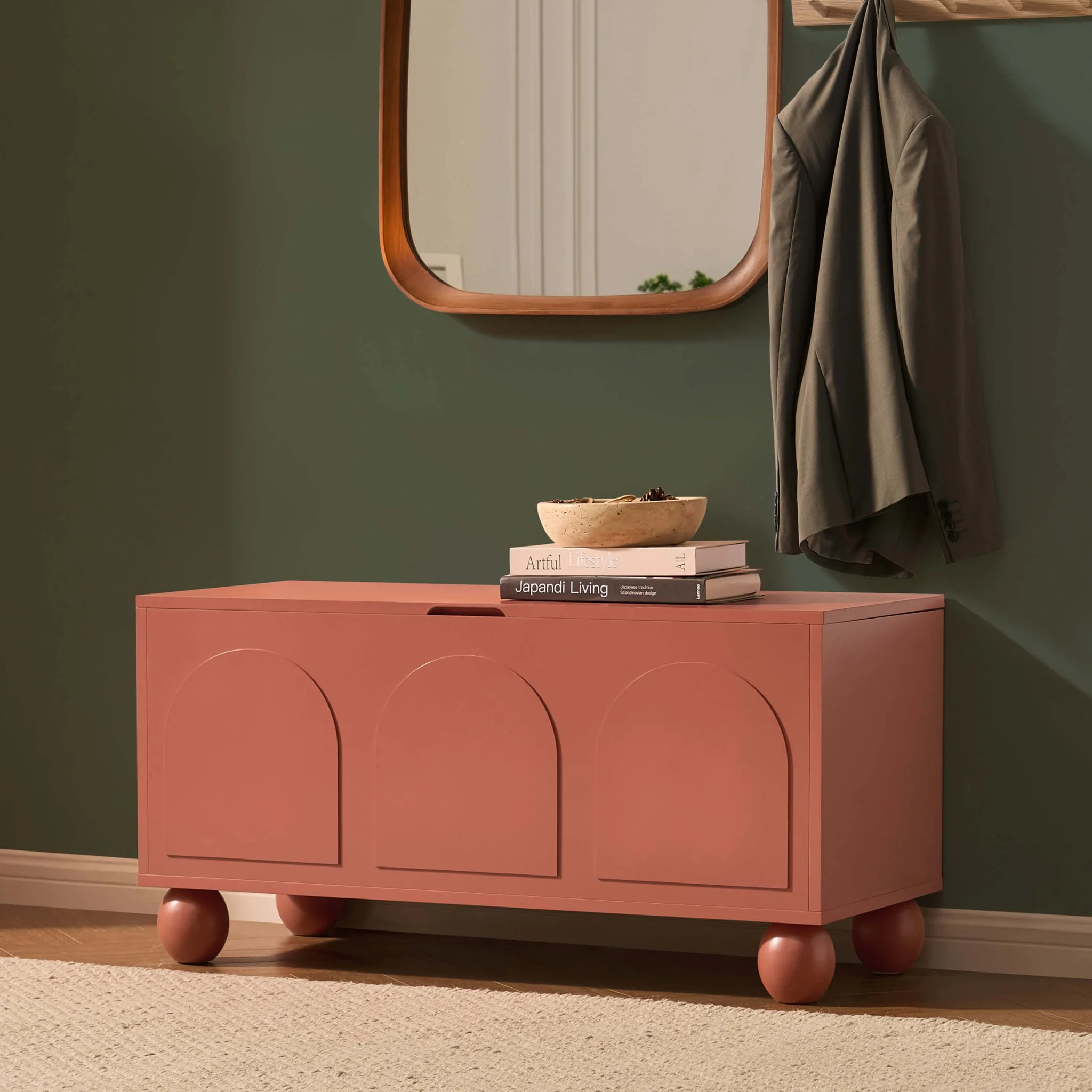Rachel Arch Front Seated Storage - Terracotta - Image 2