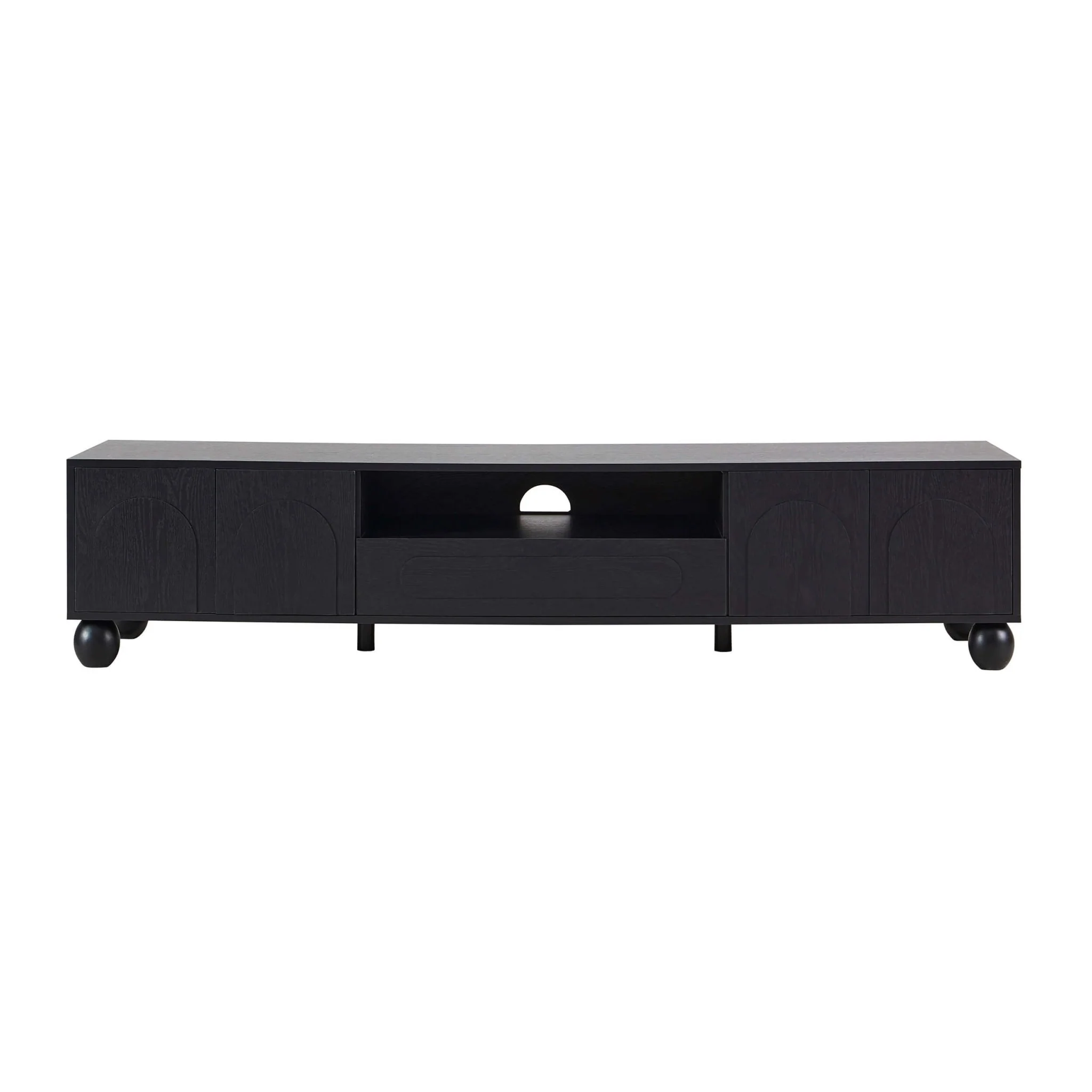 Rachel Arch Front Tv Unit for TVs up to 75"- Black - Image 3