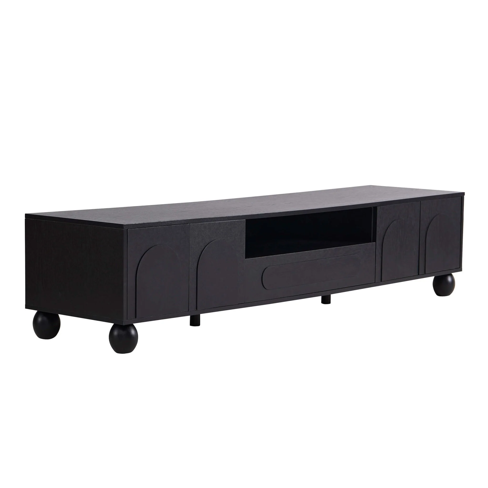 Rachel Arch Front Tv Unit for TVs up to 75"- Black - Image 4