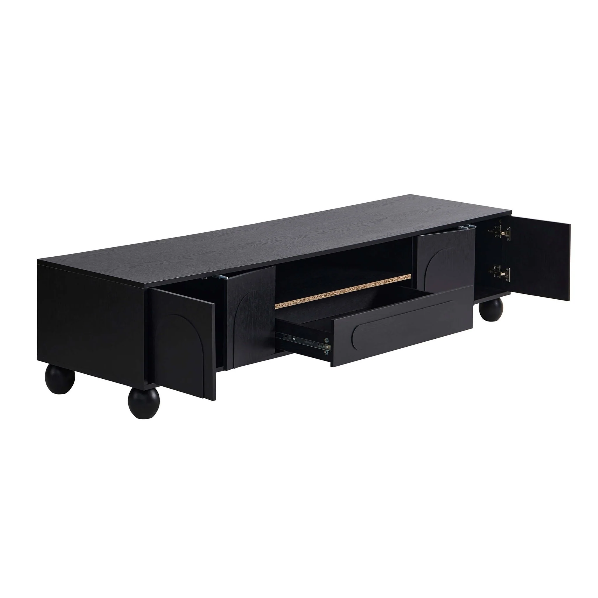 Rachel Arch Front Tv Unit for TVs up to 75"- Black - Image 5