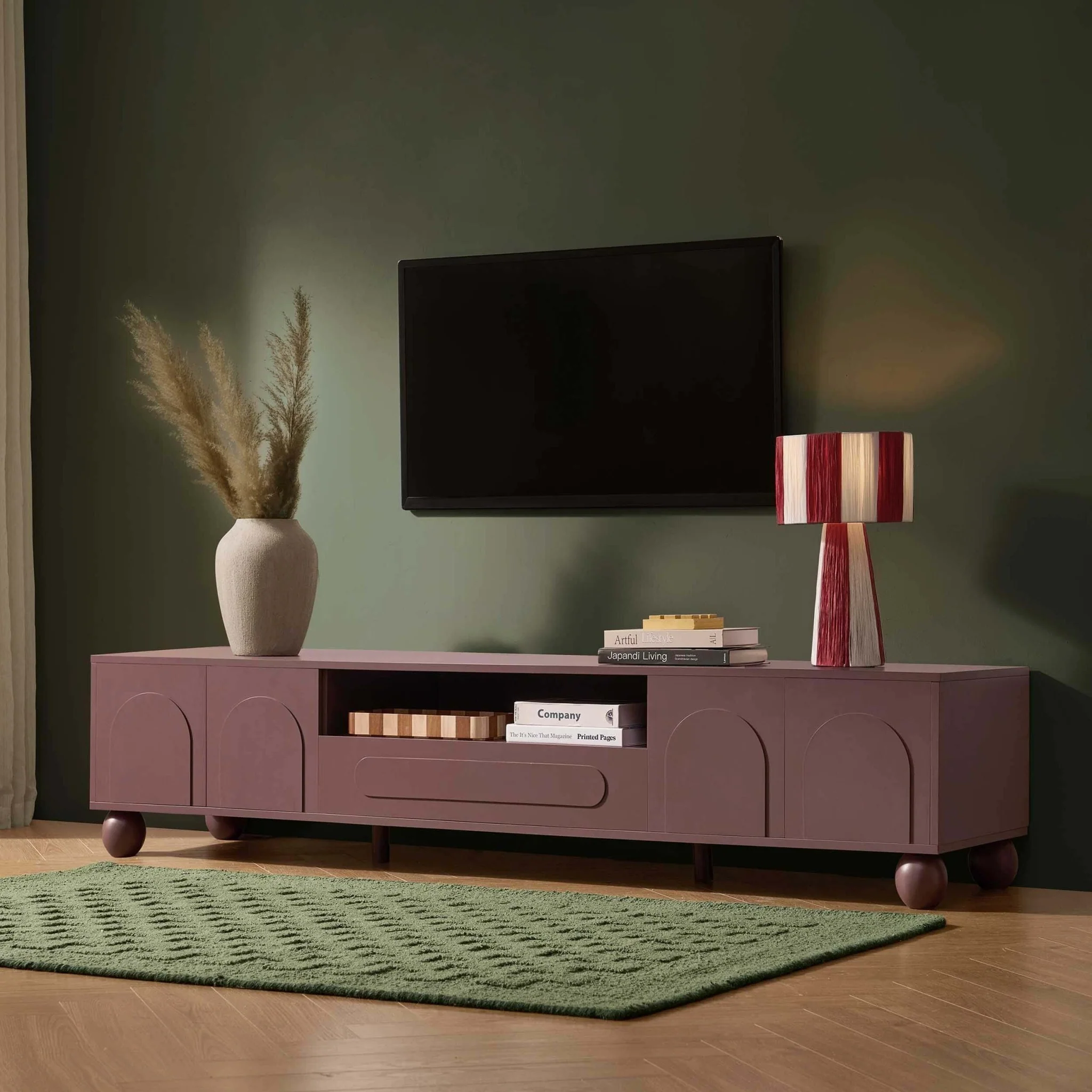 Rachel Arch Front Tv Unit for TVs up to 75" - Mocha