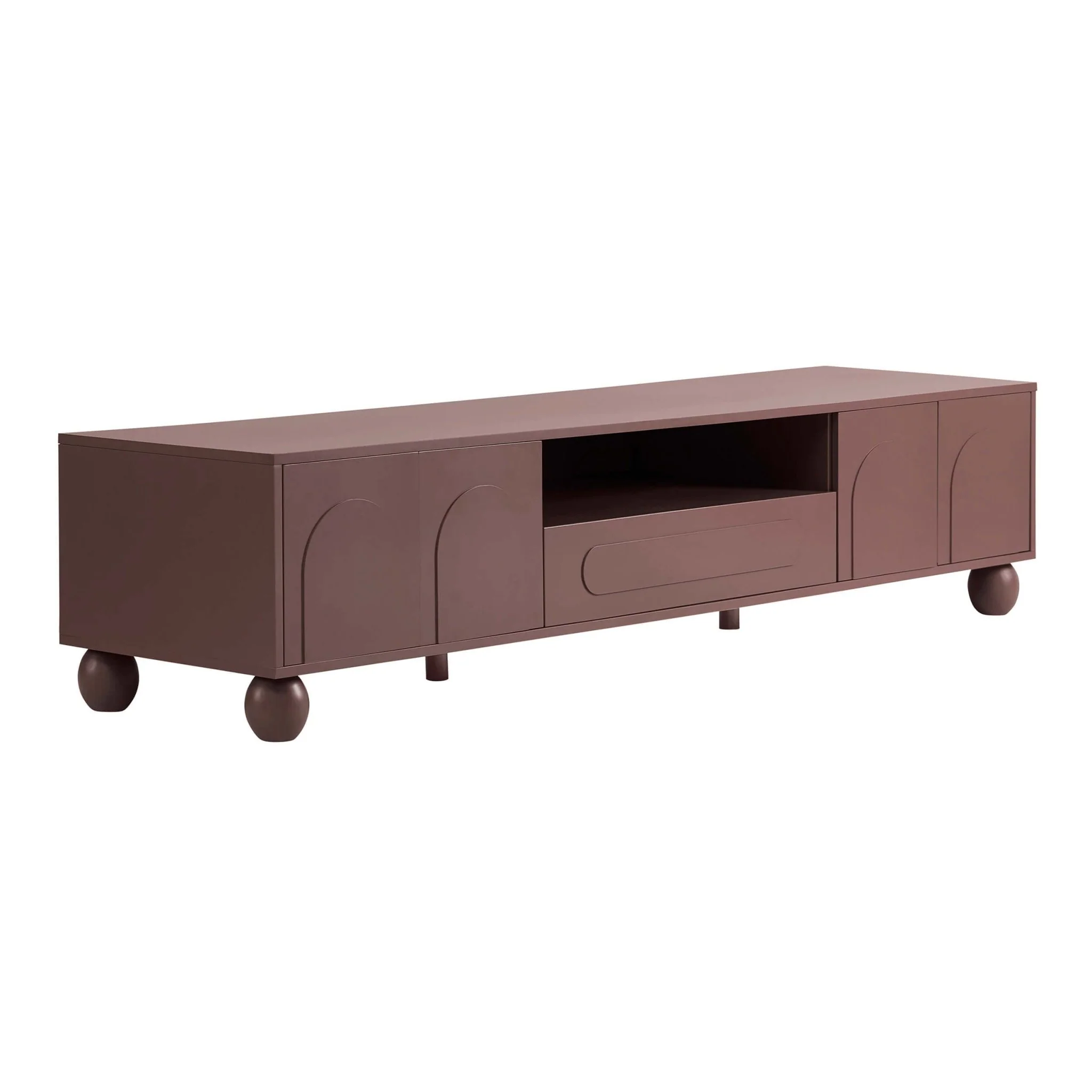 Rachel Arch Front Tv Unit for TVs up to 75" - Mocha - Image 4