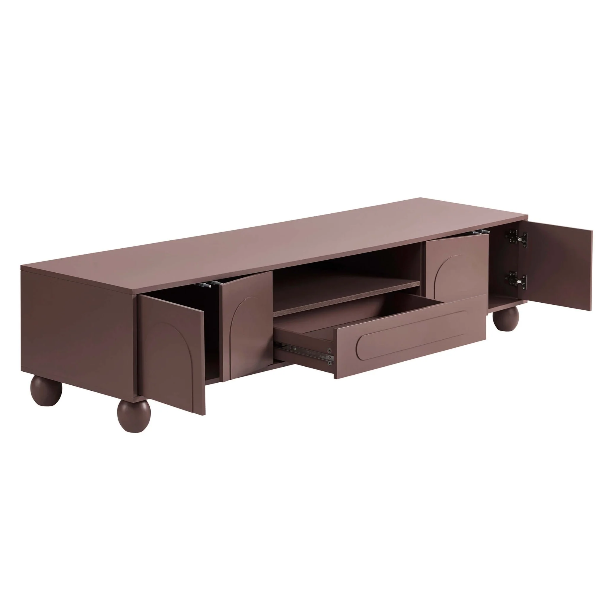 Rachel Arch Front Tv Unit for TVs up to 75" - Mocha - Image 5