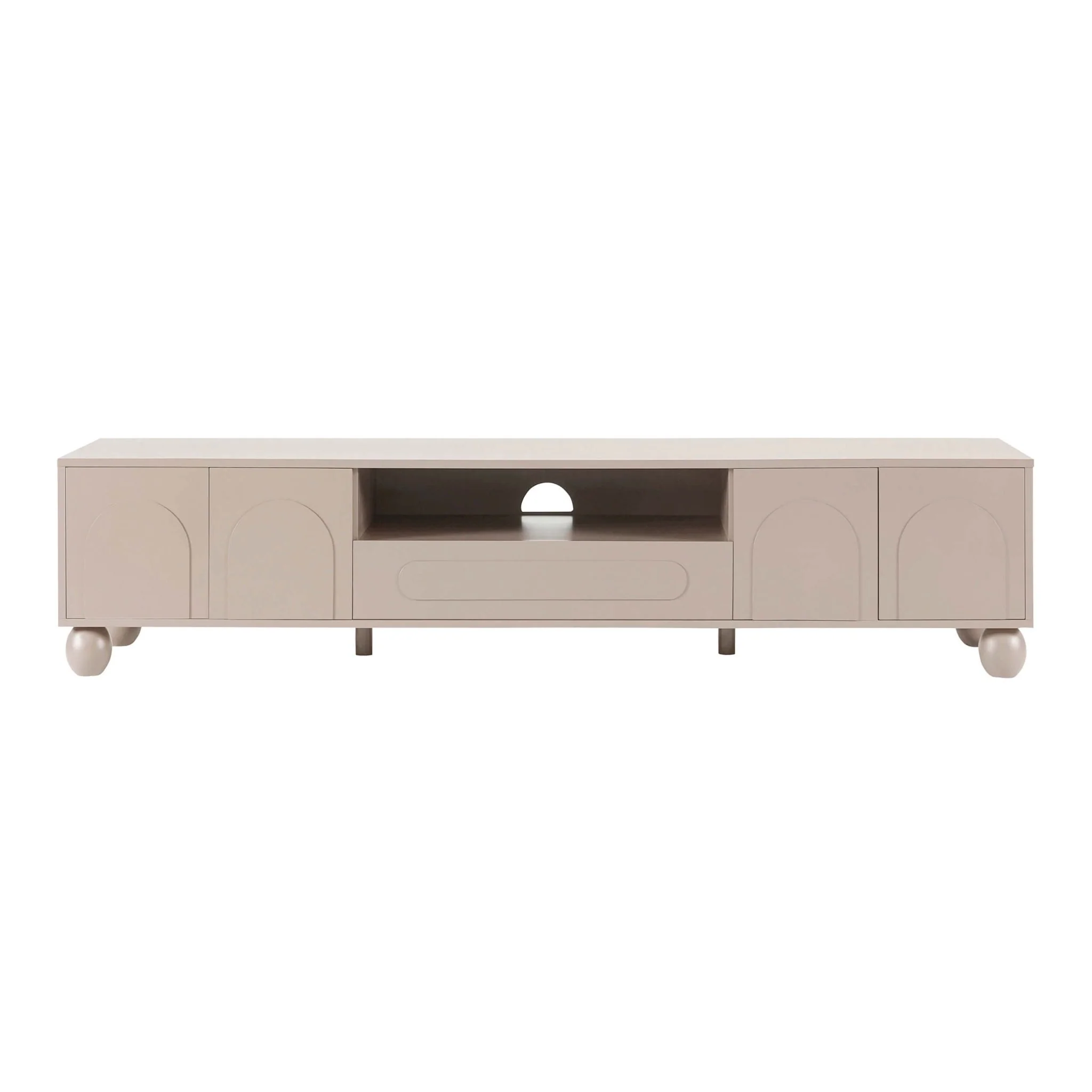 Rachel Arch Front Tv Unit for TVs up to 75" - Taupe - Image 3