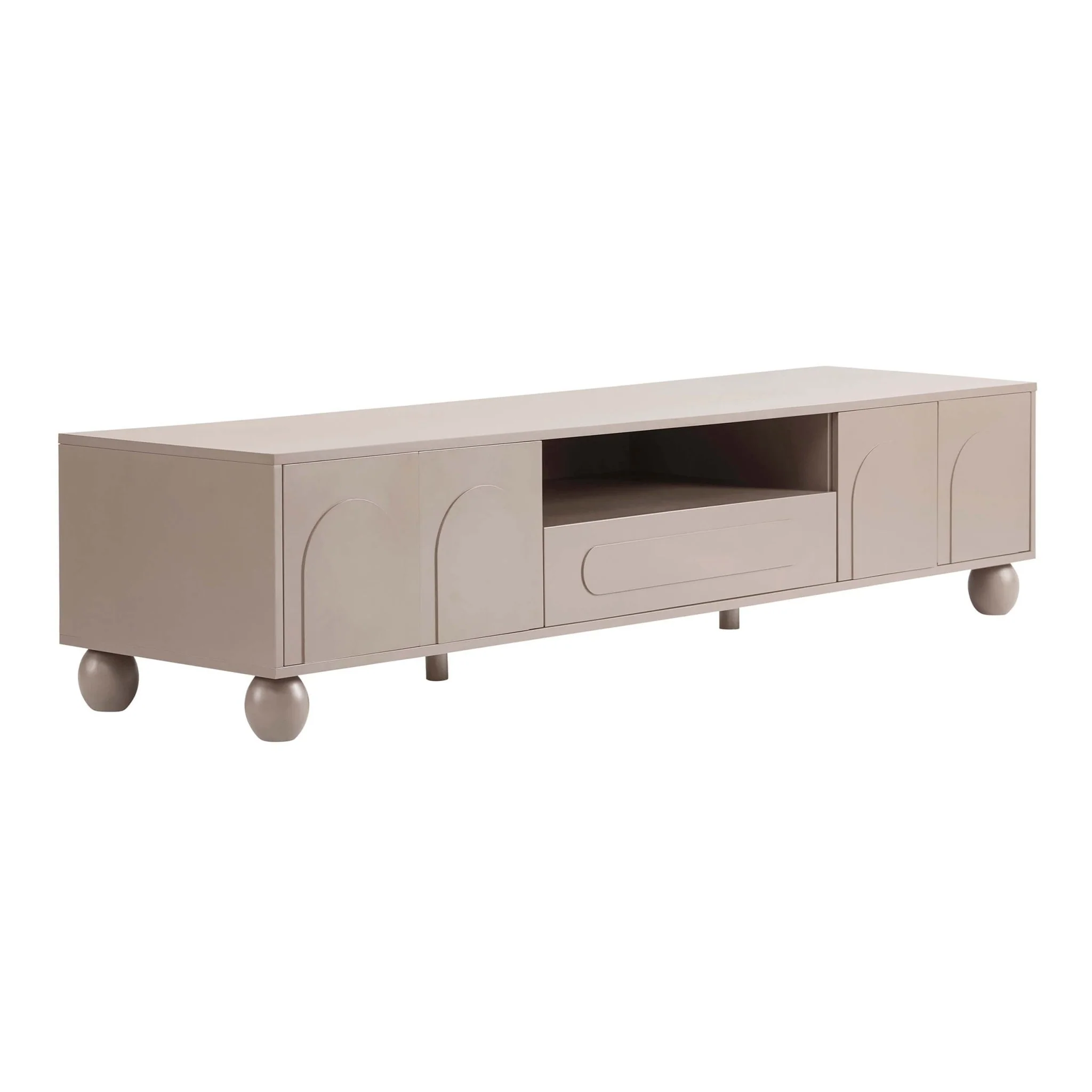Rachel Arch Front Tv Unit for TVs up to 75" - Taupe - Image 4