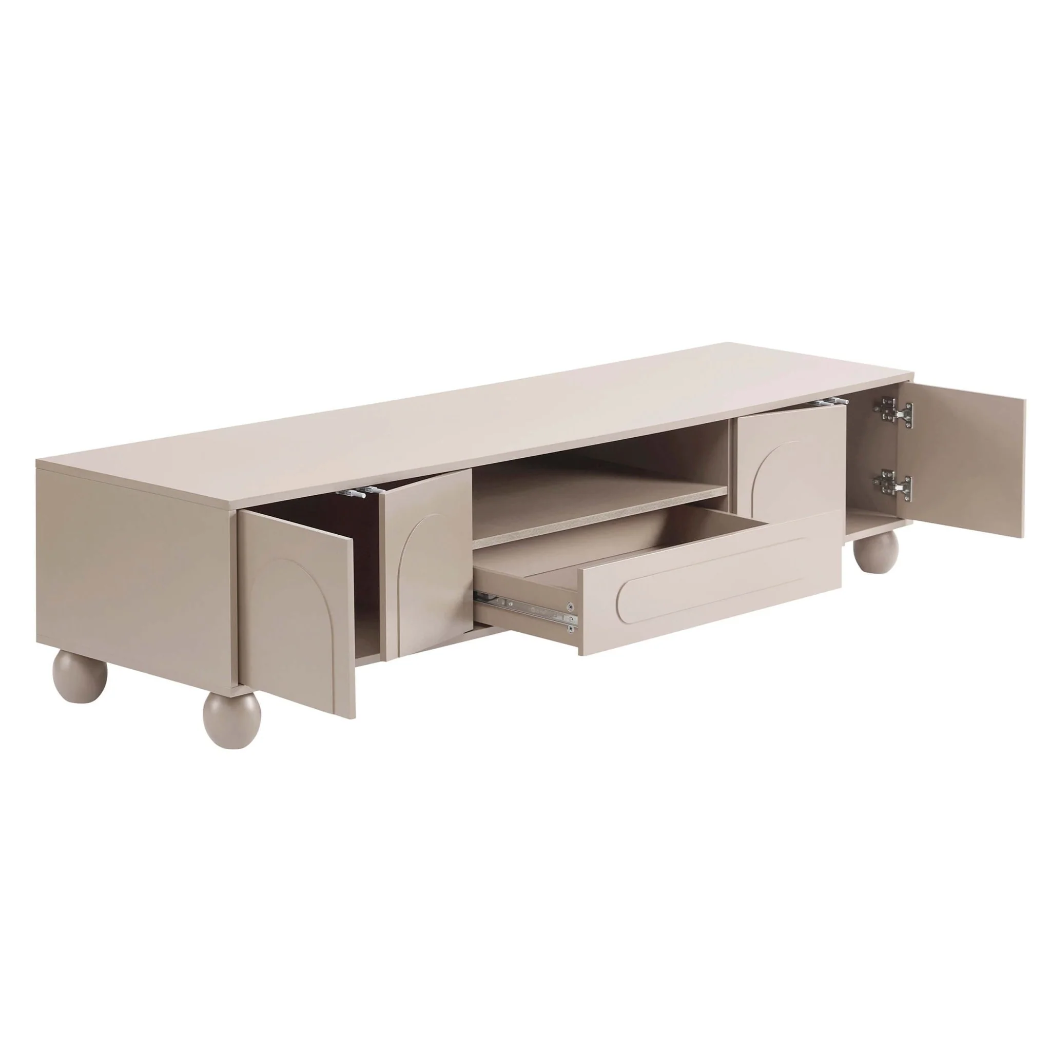 Rachel Arch Front Tv Unit for TVs up to 75" - Taupe - Image 5