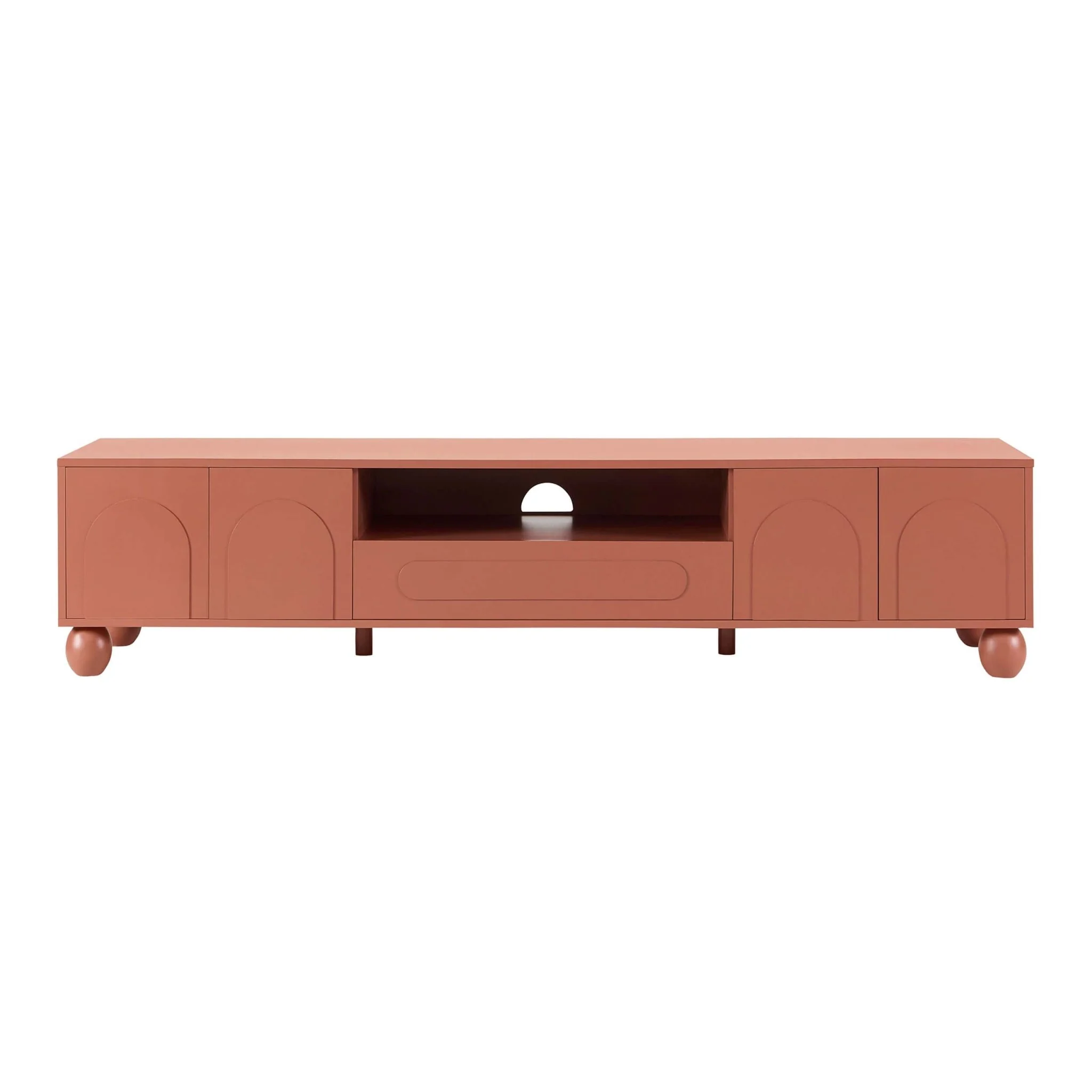 Rachel Arch Front Tv Unit for TVs up to 75"-Terracotta - Image 3