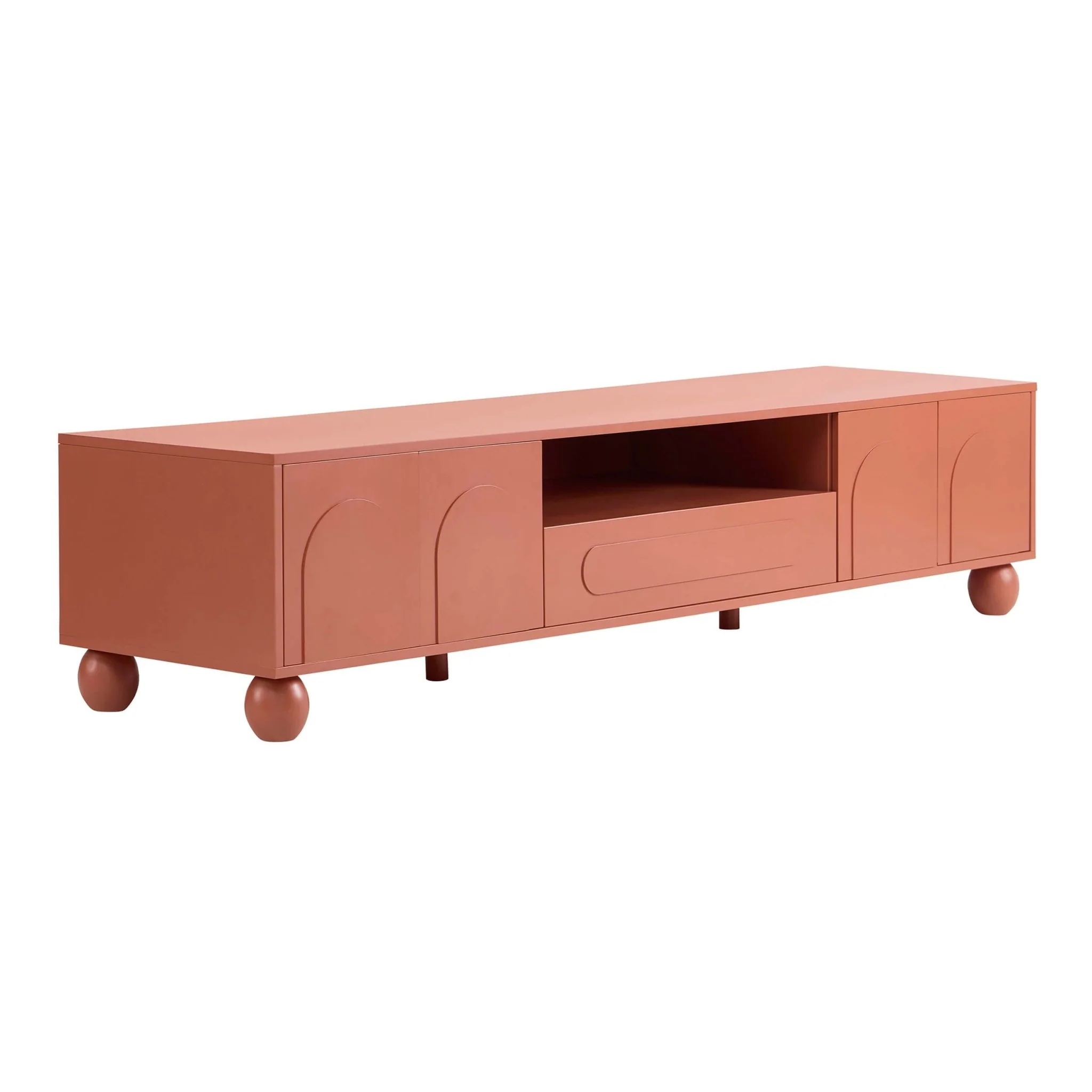 Rachel Arch Front Tv Unit for TVs up to 75"-Terracotta - Image 4