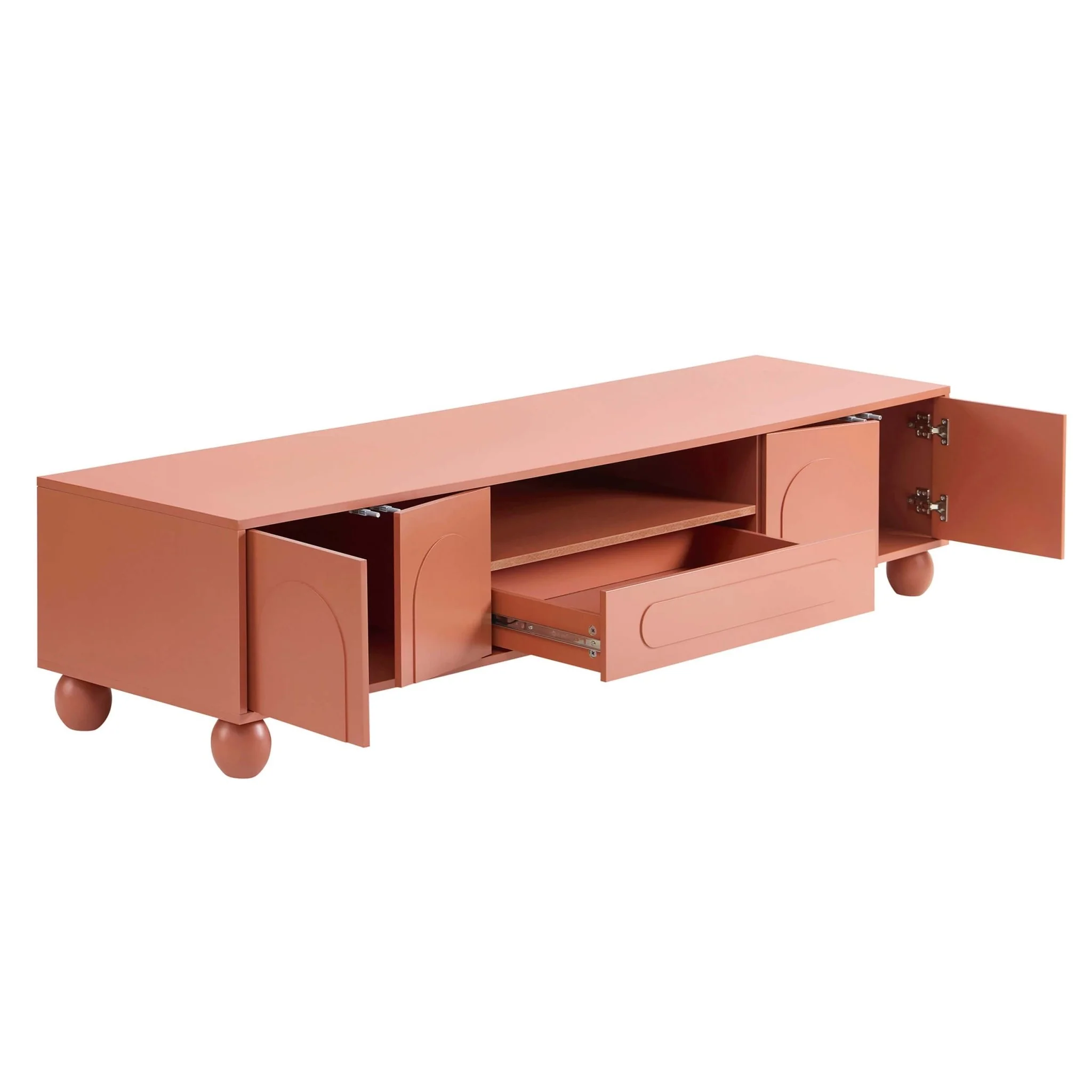 Rachel Arch Front Tv Unit for TVs up to 75"-Terracotta - Image 5