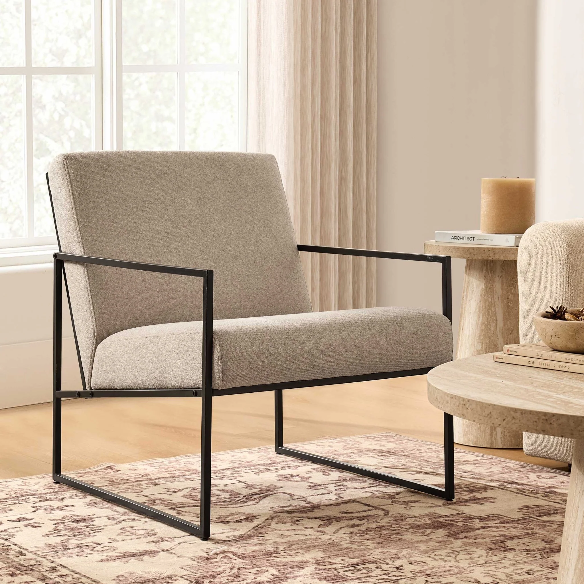 Rae Accent Chair - Chenille Greige